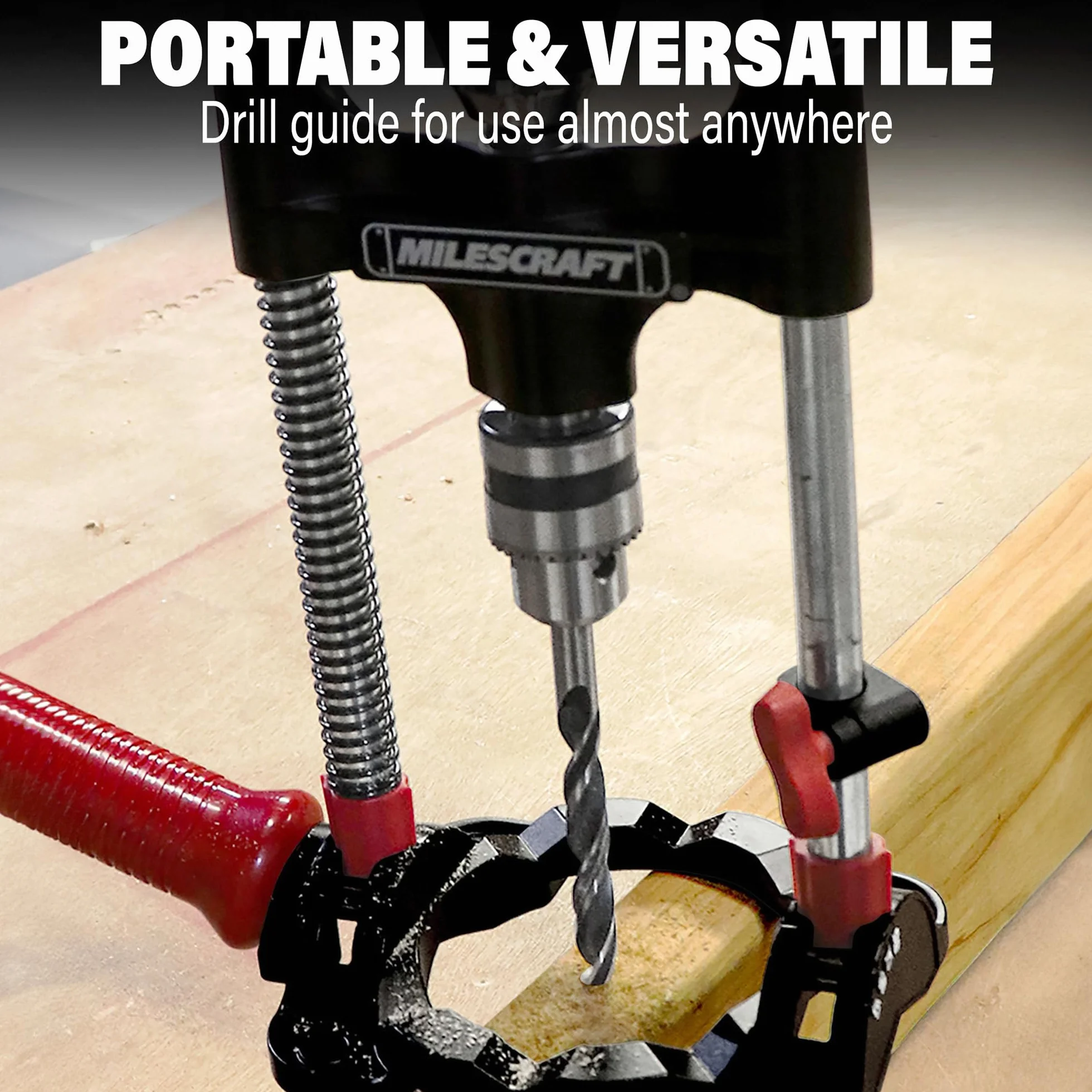 Milescraft 1318 DrillMate Portable mocowanie prowadnicy wiertarki samocentrująca podstawa 3/8"