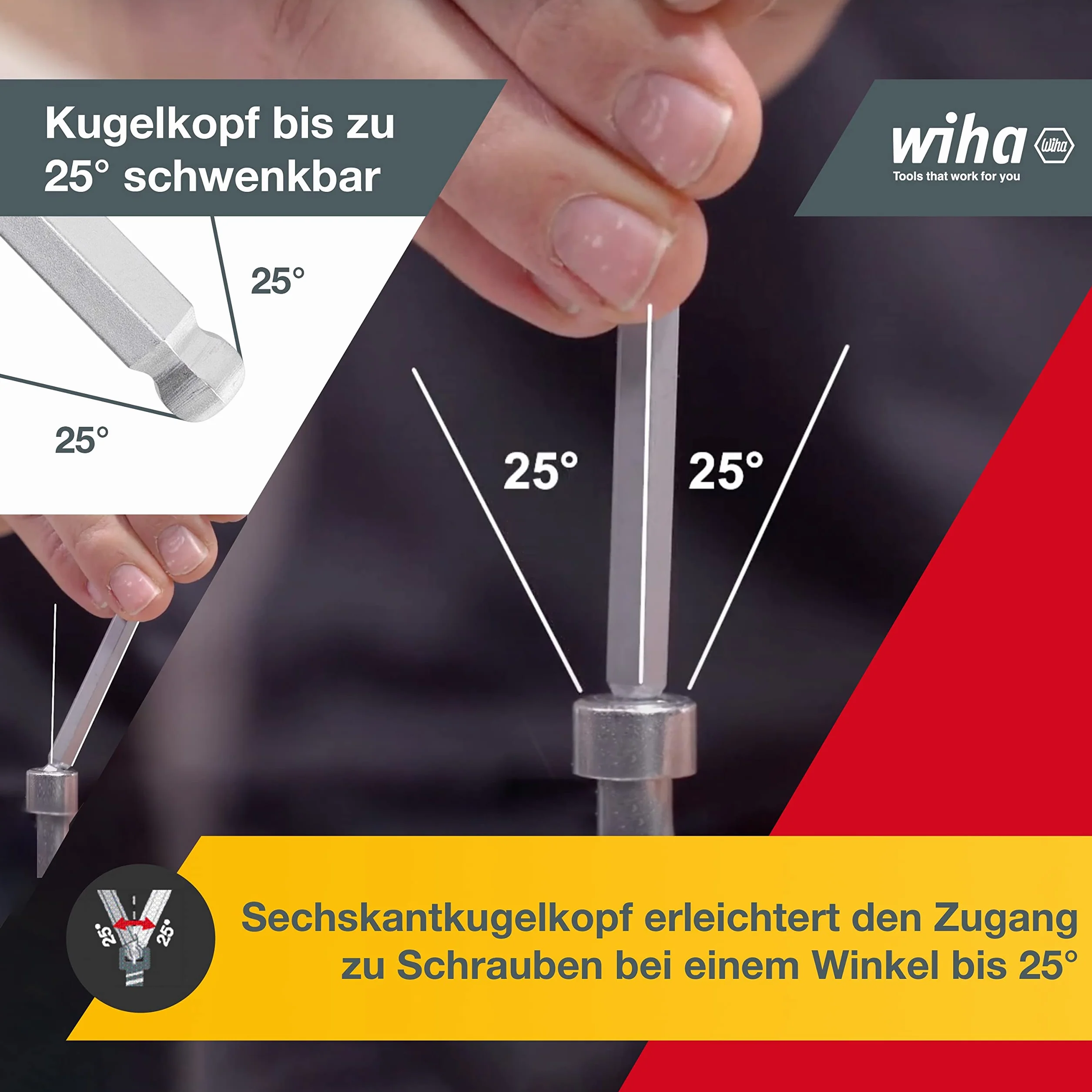 Wiha zestaw kluczy Allen ProStar z kulową głową sześciokątną, krótkim ramieniem, 9 sztuk, matowo chromowana