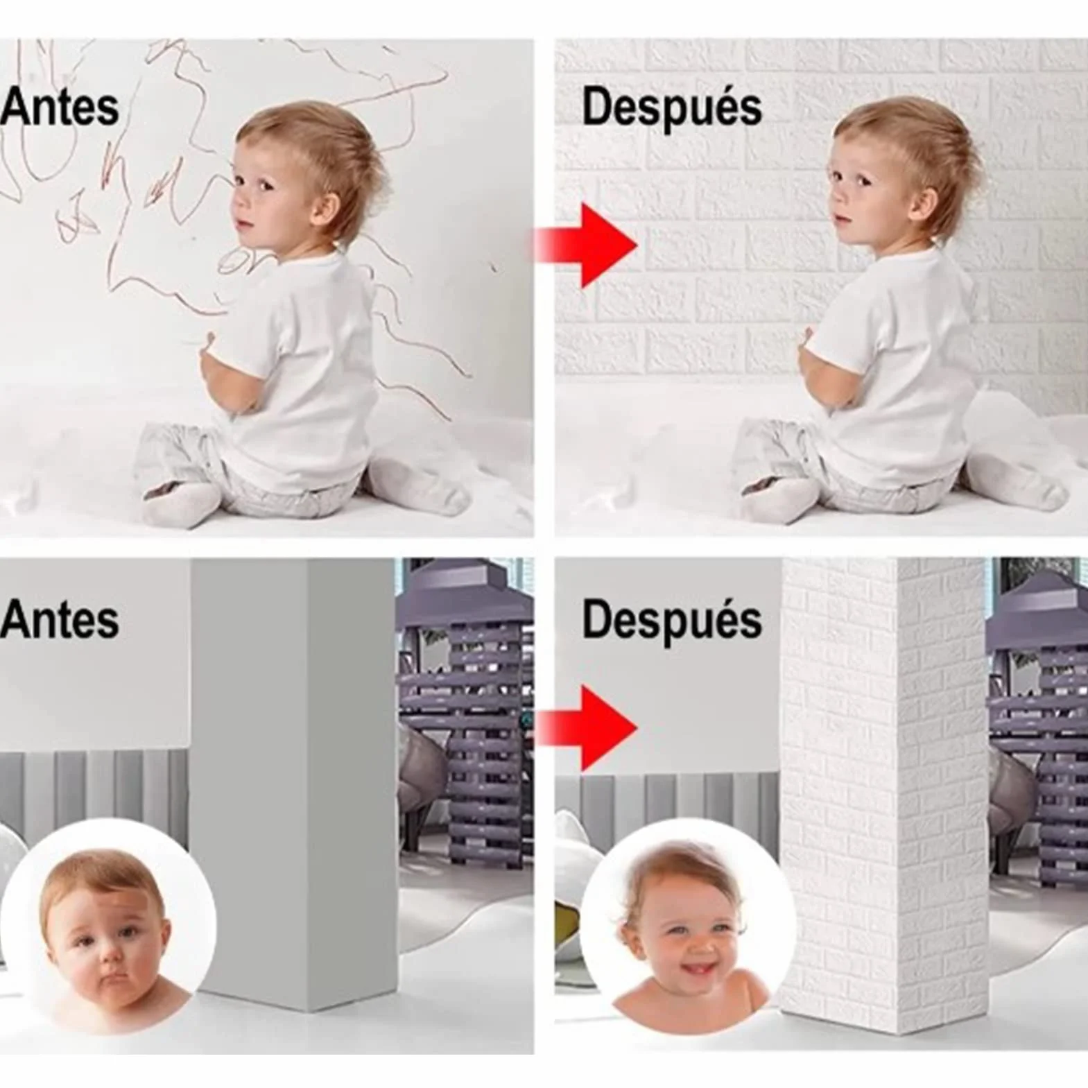 Samoprzylepna Tapeta, 10 Sztuk 3D Panele ścienne ze Sztucznej Cegły Peel and Stick Foam 3D Tapeta z cegłą Faux Cegła Kamienna Tapeta w Tle do Sypialni Dekoracja Salonu
