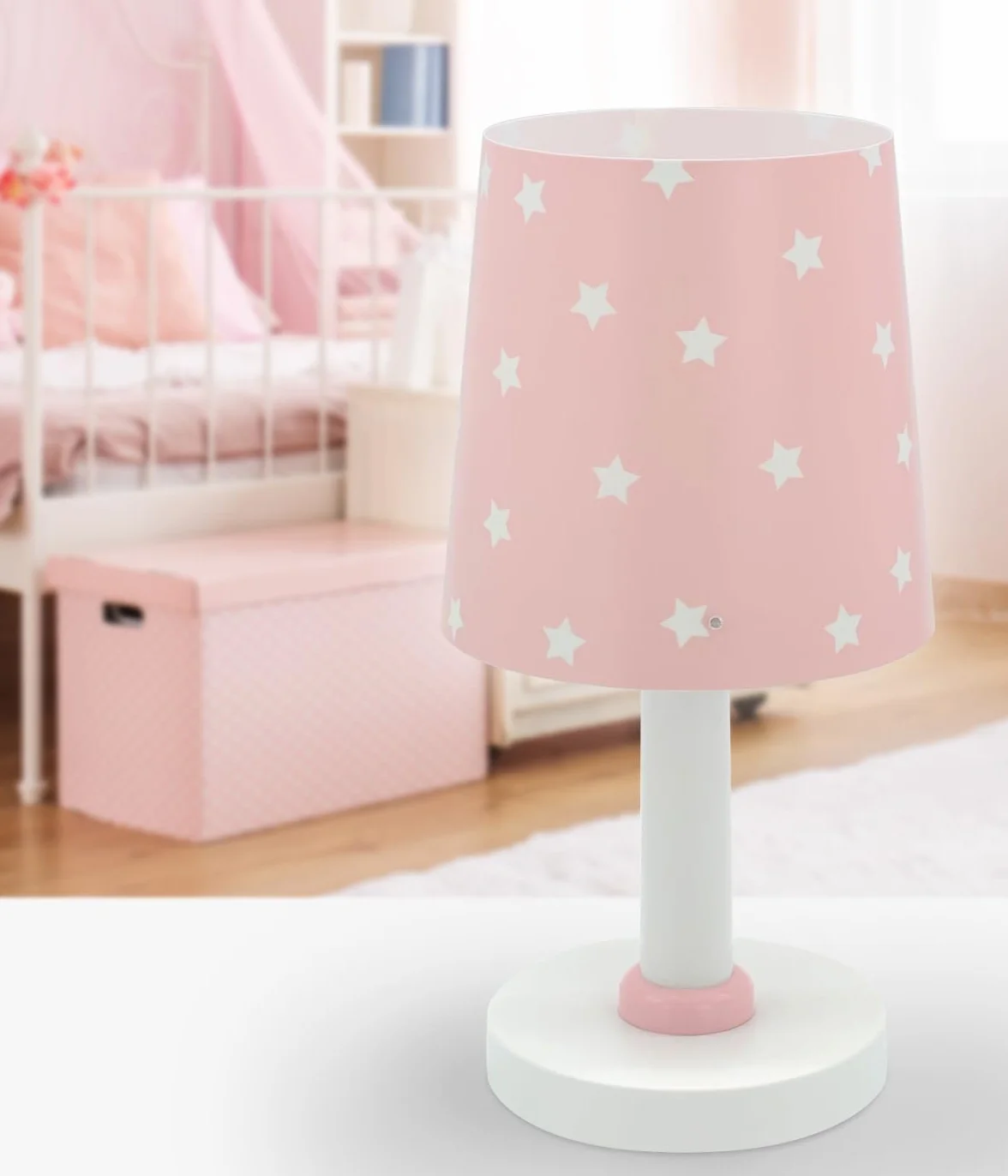 Dziecięca lampa stołowa Dalber Star Stars w kolorze jasnoróżowym