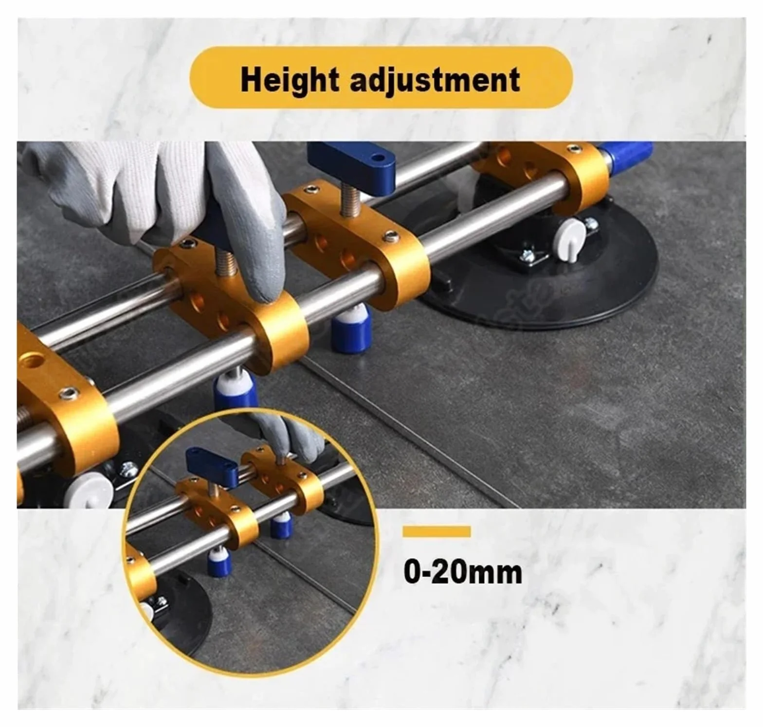 2PCS Manual Seam Setter 6-calowy gumowy próżniowy zestaw poziomujący do łączenia płyt granitowych i kamiennych Łatwy