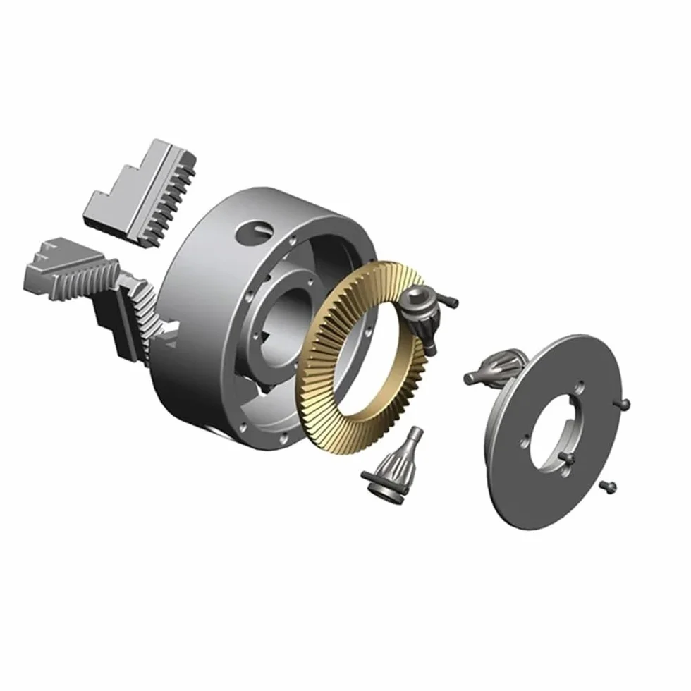 Automatycznie centrujący ręczny uchwyt tokarski, 3-otworowy uchwyt tokarski z 3 szczękami, montaż z przodu, 125mm, K11-125