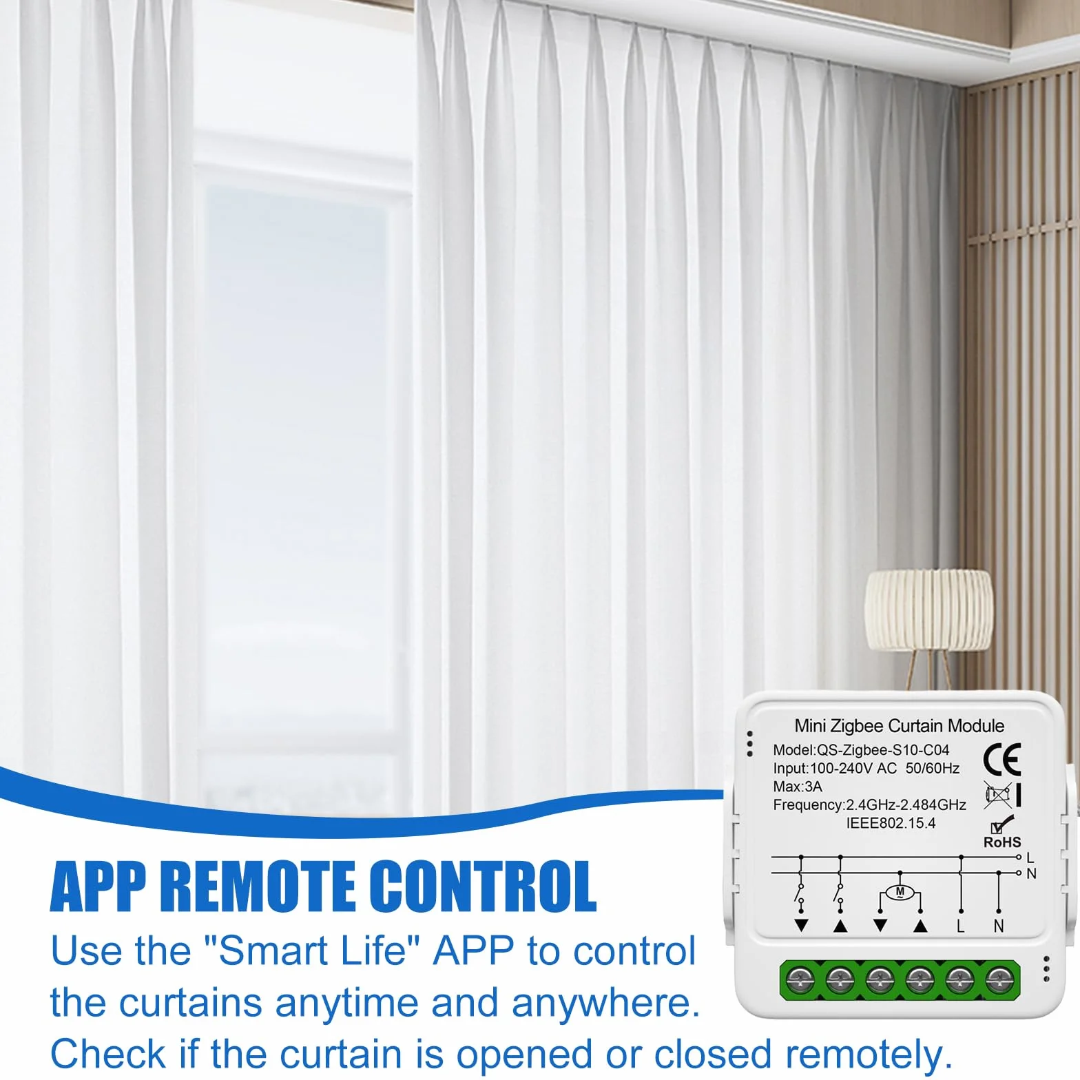 2 sztuki inteligentnego przełącznika rolet WiFi, moduł Tuya WiFi do sterowania roletami 2,4 GHz, inteligentne sterowanie roletami przez Alexa, sterowanie przez aplikację, programator czasowy dla