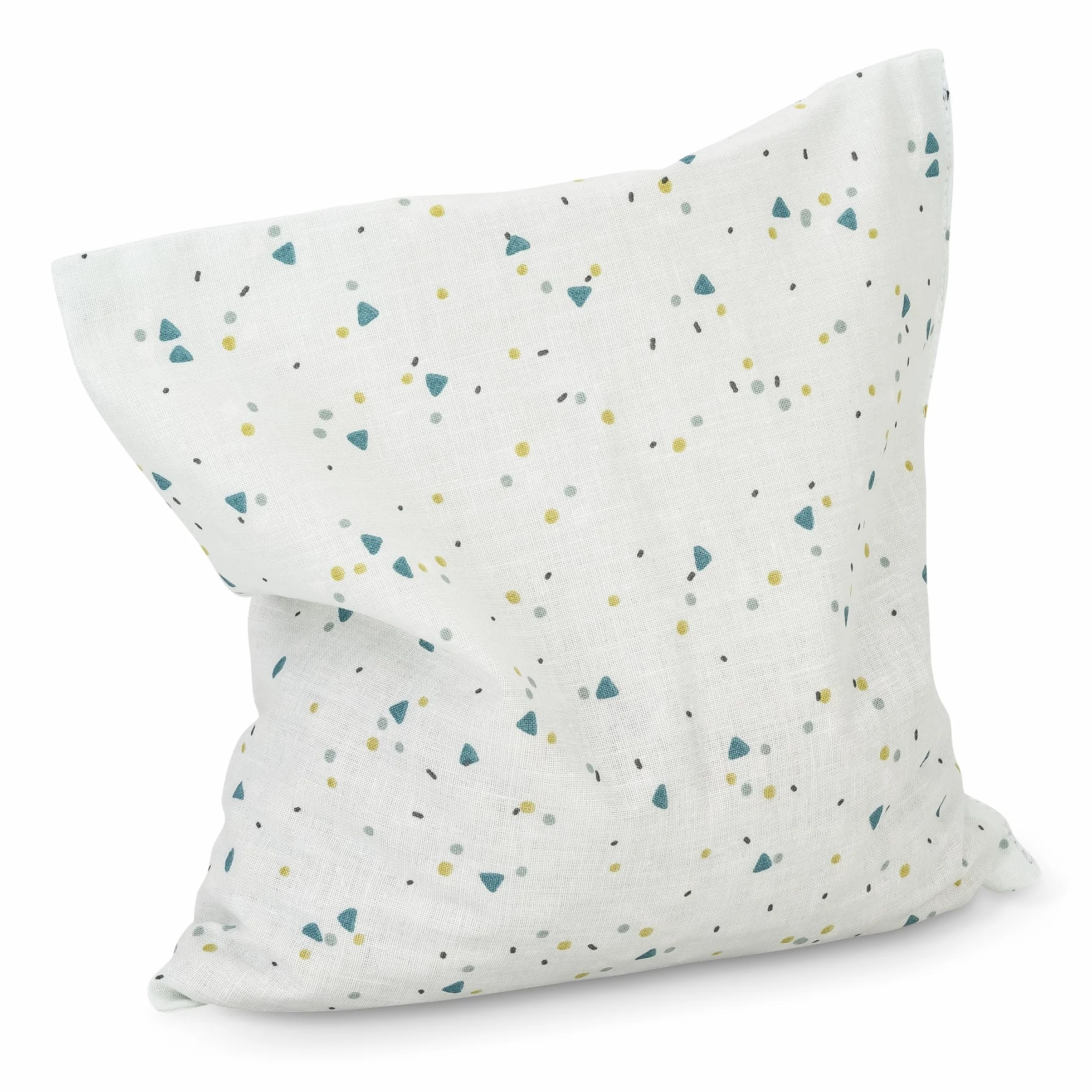 GRÜNSPECHT Poduszka z pestkami wiśni 19 x 19 cm, poduszka rozgrzewająca na kark, brzuch i plecy, poszewka ze 100% bawełny, do kuchenki mikrofalowej i piekarnika, trójkąty Frosty zielona (100-V8)