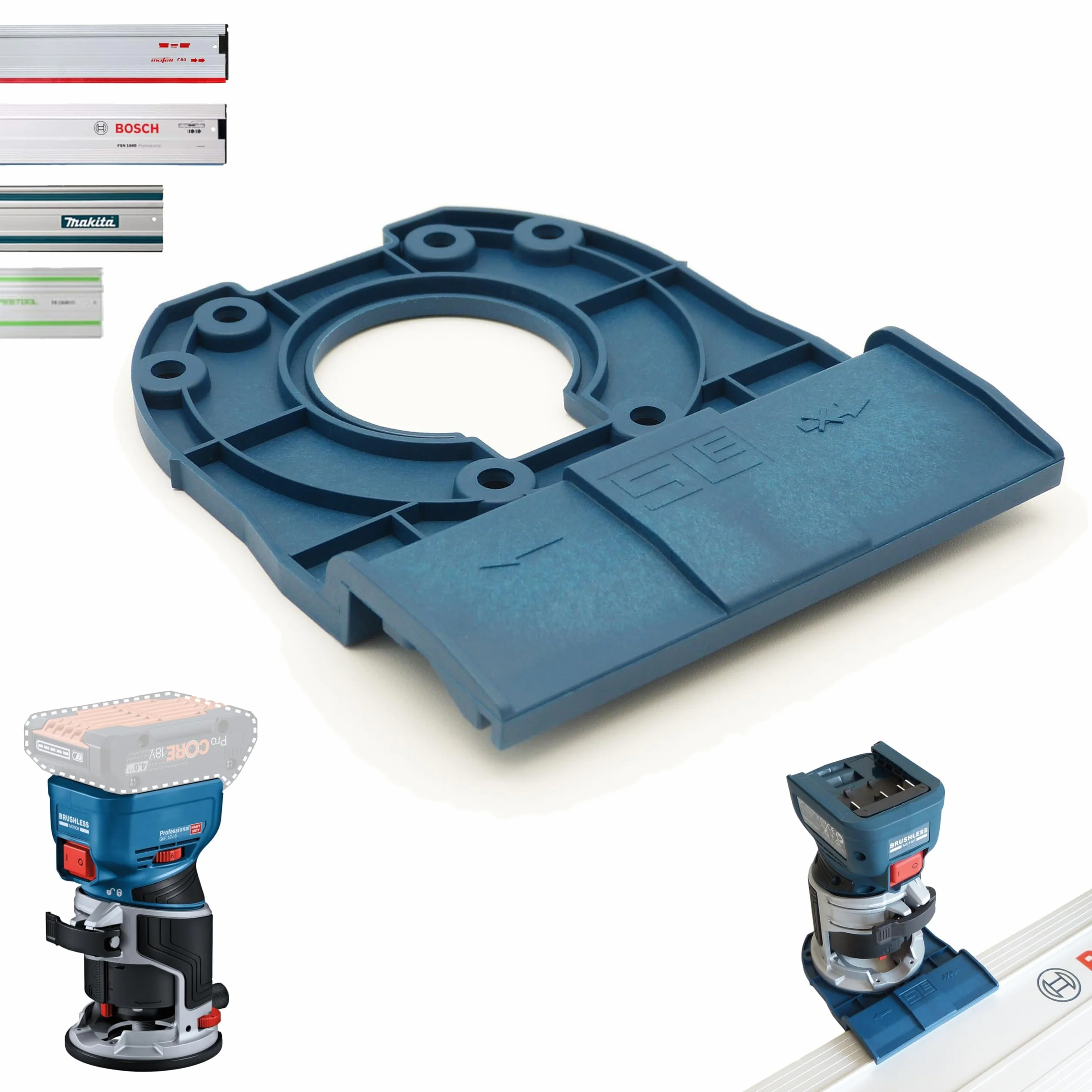 Adapter prowadnicy do frezarki Bosch GKF 18V-8 do Makita/Bosch/Festool/Mafell
