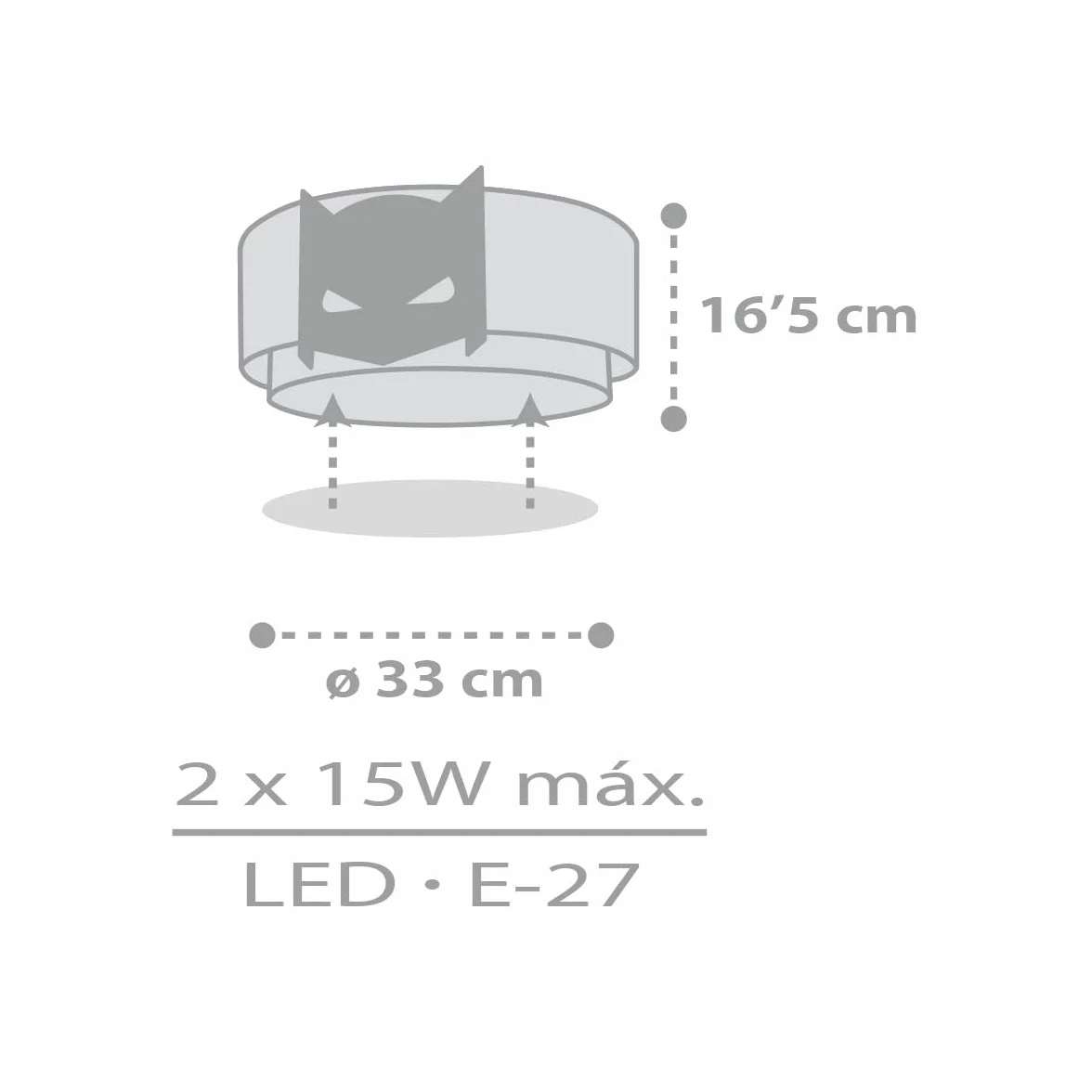 Dalber Lampa sufitowa dla dzieci Dark Hero Superhero