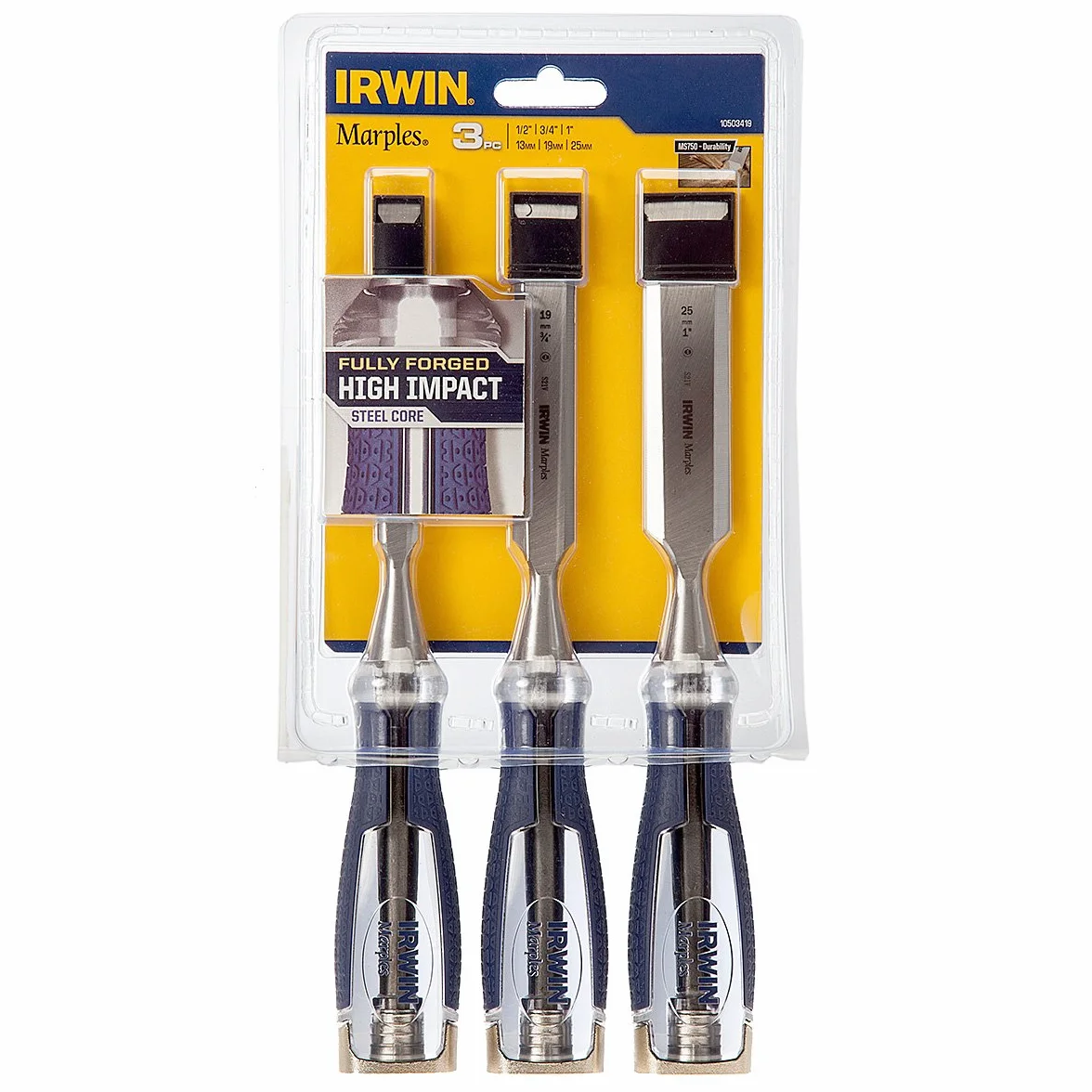 IRWIN 10503419 MS750 zestaw dłut o wysokiej udarności (3 sztuki)