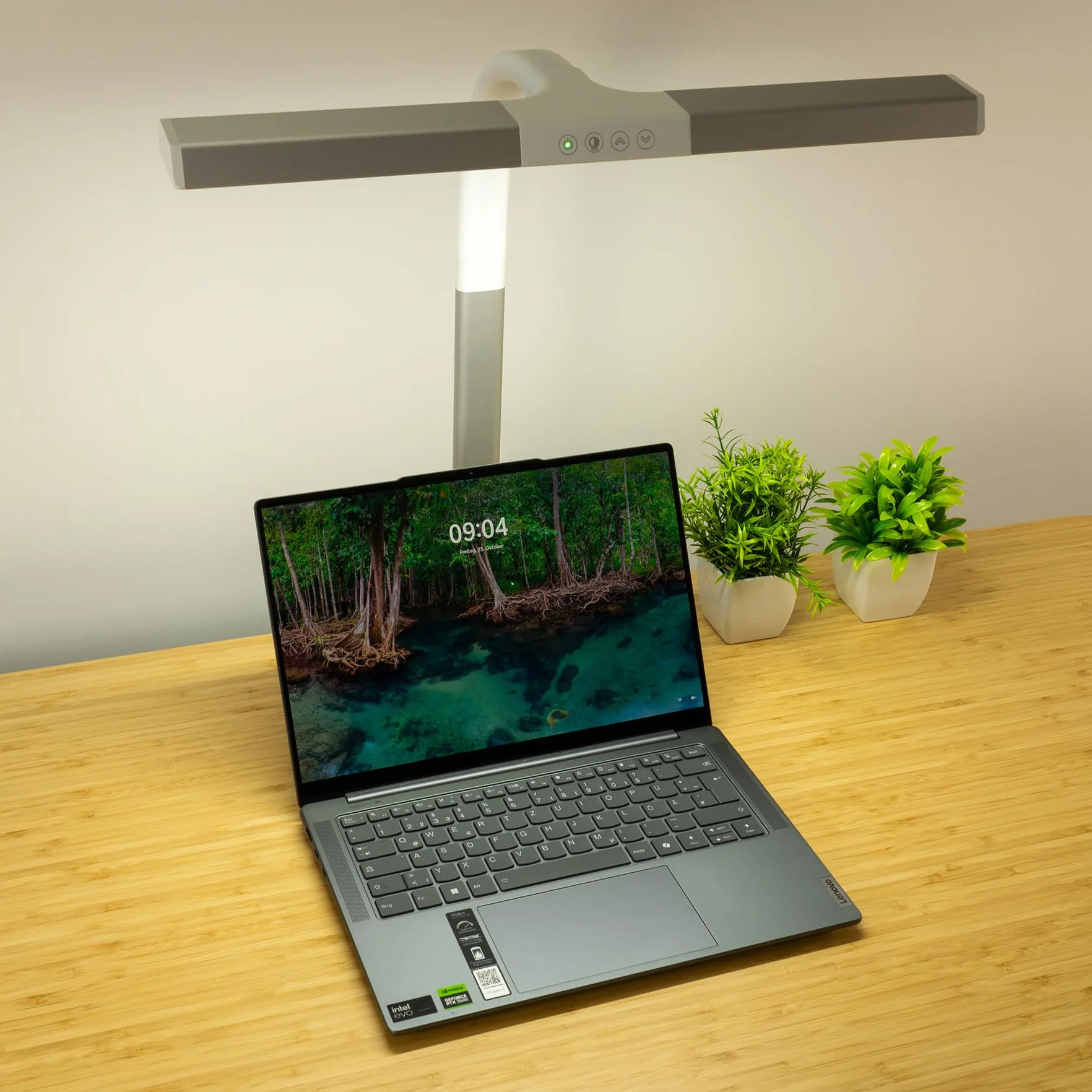 Lampa biurkowa LED 50 cm 600 lm ściemniana podstawa zaciskowa