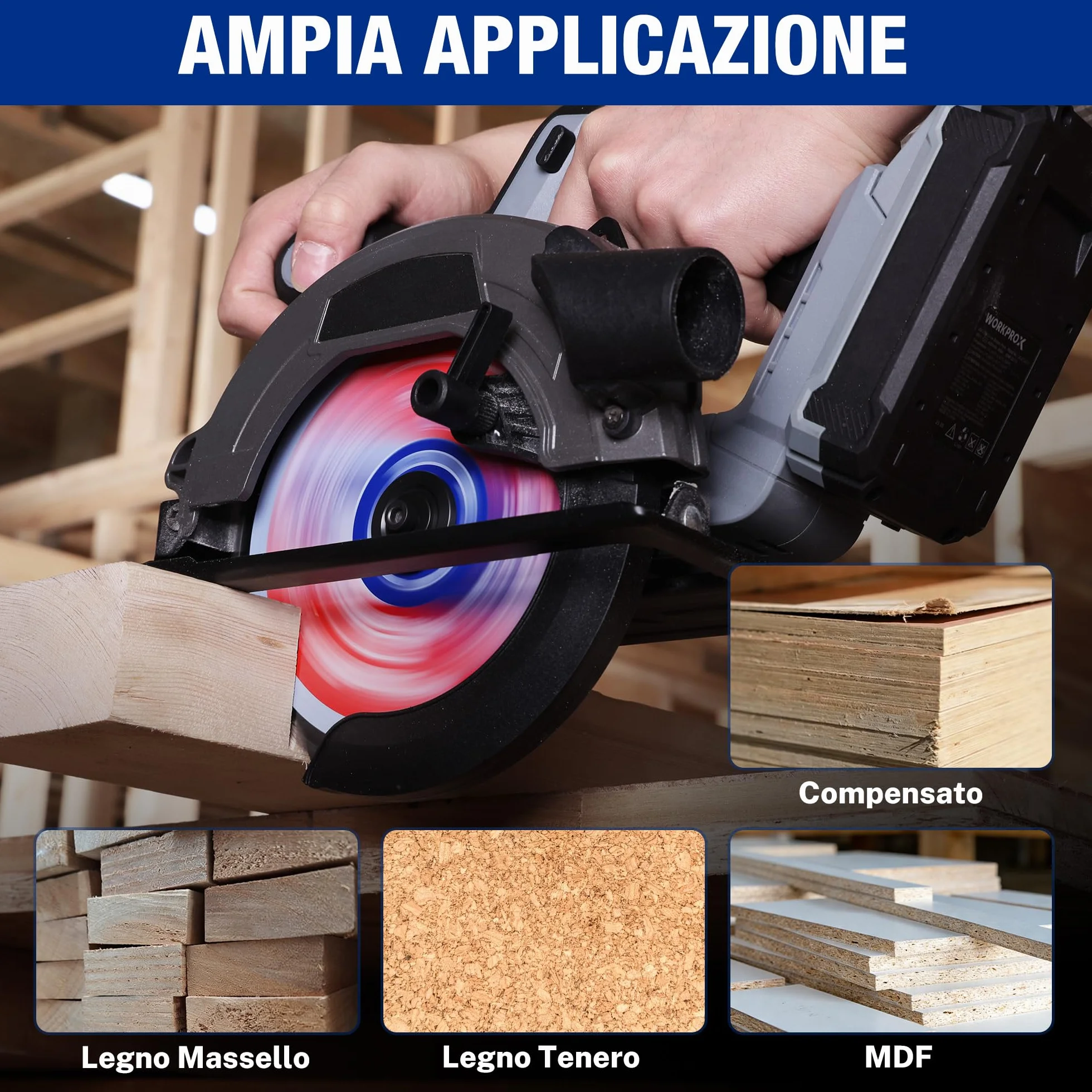 WORKPRO Piła tarczowa 165 x 20 mm 80 zębów, tarcza tnąca TCT do drewna, sklejki, MDF, płyty gipsowo-kartonowej, laminatu, tworzywa sztucznego