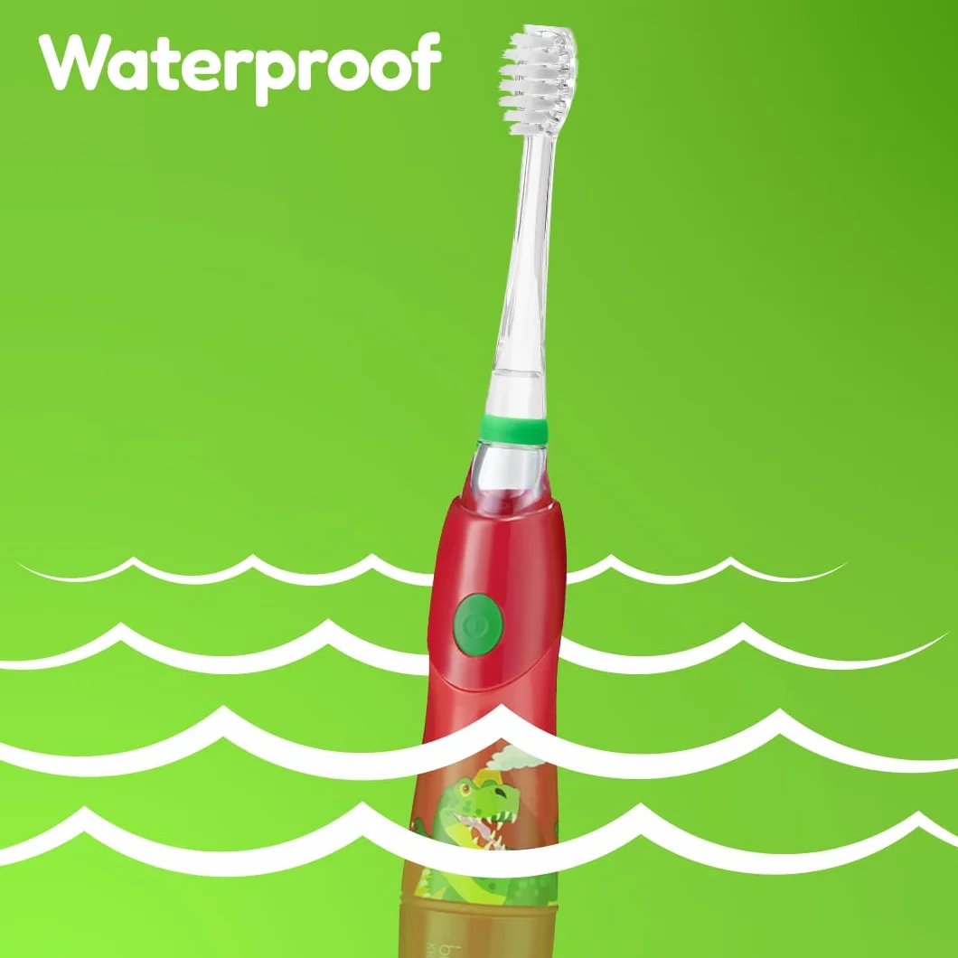 Brush-Baby KidzSonic elektryczna szczoteczka do zębów dla dzieci w wieku 3+ lat – włosie DeepClean, przyssawka – zabawne wzornictwo z migającymi lampkami dyskotekowymi – z 2 zapasowymi głowicami i 1