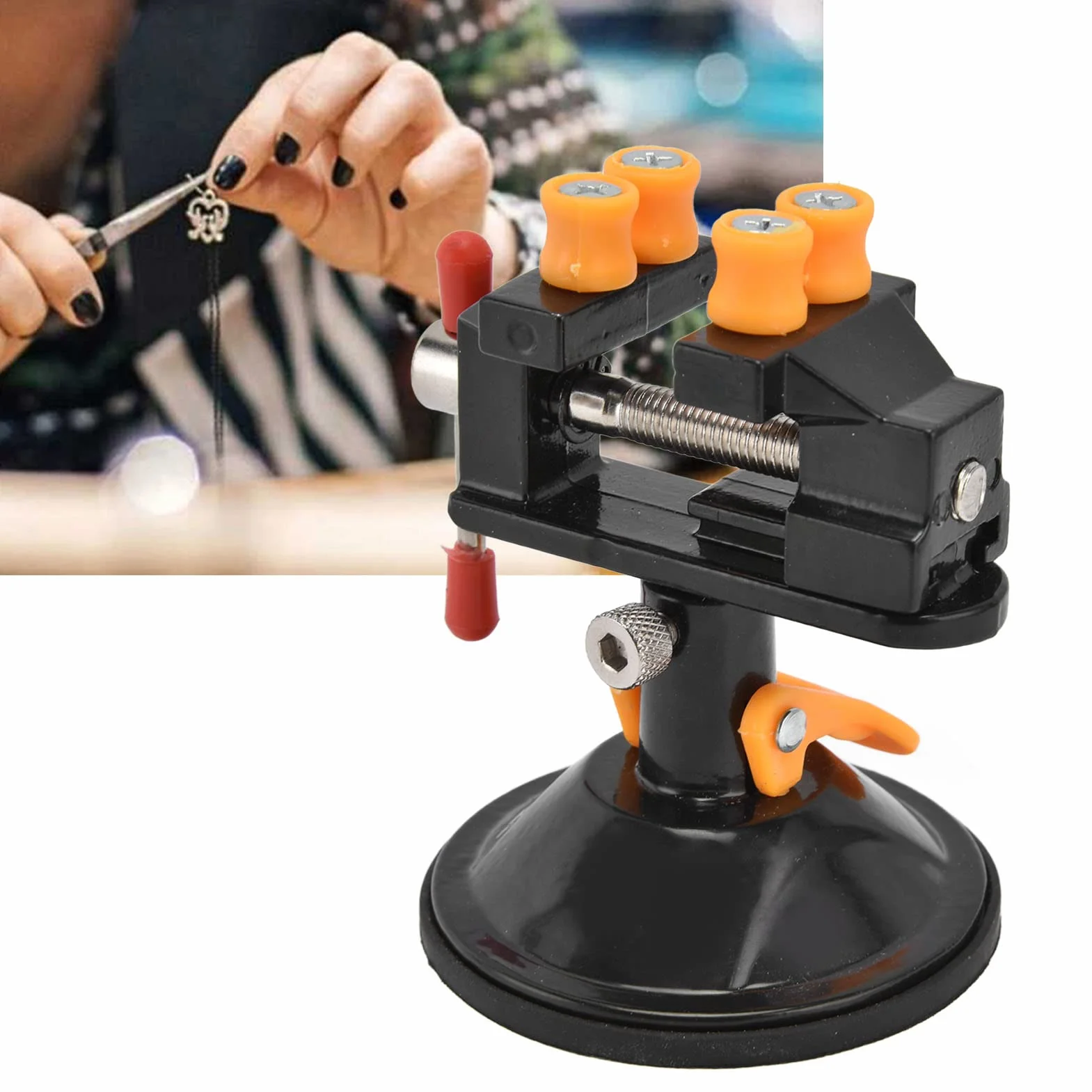Wiertarka Vise Vise Stół Vise Mini Vice Wiertarka Prasa Zacisk Biżuteria Zacisk, 360 Stopni Uniwersalna Ławka Obrotowa Vise Zacisk Okrągły Dolny Przyssawka Workbench 0-2.5cm