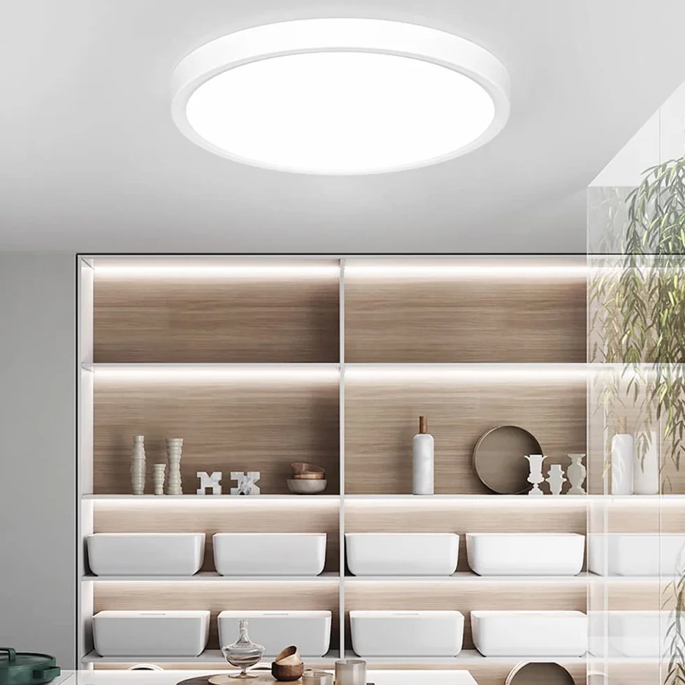 Lampa sufitowa LED 24 W, regulowana temperatura kolorów, 2347 LM Biurowe, dla łazienki, kuchni, przedpokoju i balkonu (3000K/4000K/5000K, 24W)