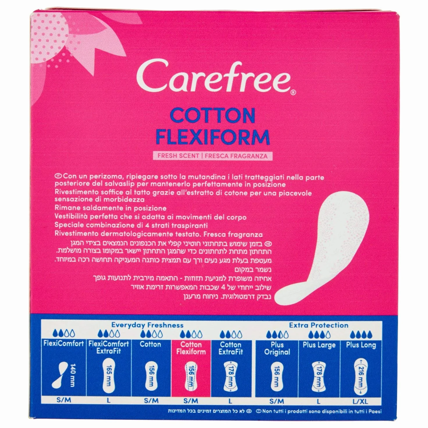 Carefree Flexform Fresh wkładki higieniczne, 1 opakowanie (1 x 58 sztuk)