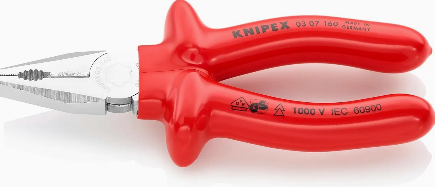Knipex Szczypce uniwersalne chromowane, izolowane zanurzeniowo wg VDE 160 mm 03 07 160