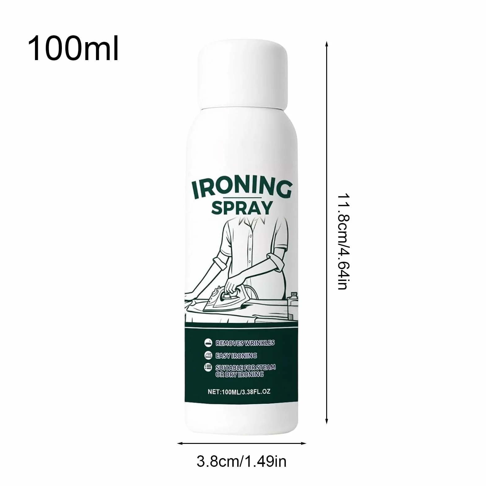 Fabric Iron Starch Spray do ubrań - 100 ml Travel Size | Heavy Hold Remover for Cotton Wool Linen Polyester Silk, Refresh and Protect Garments and Bed Sheets