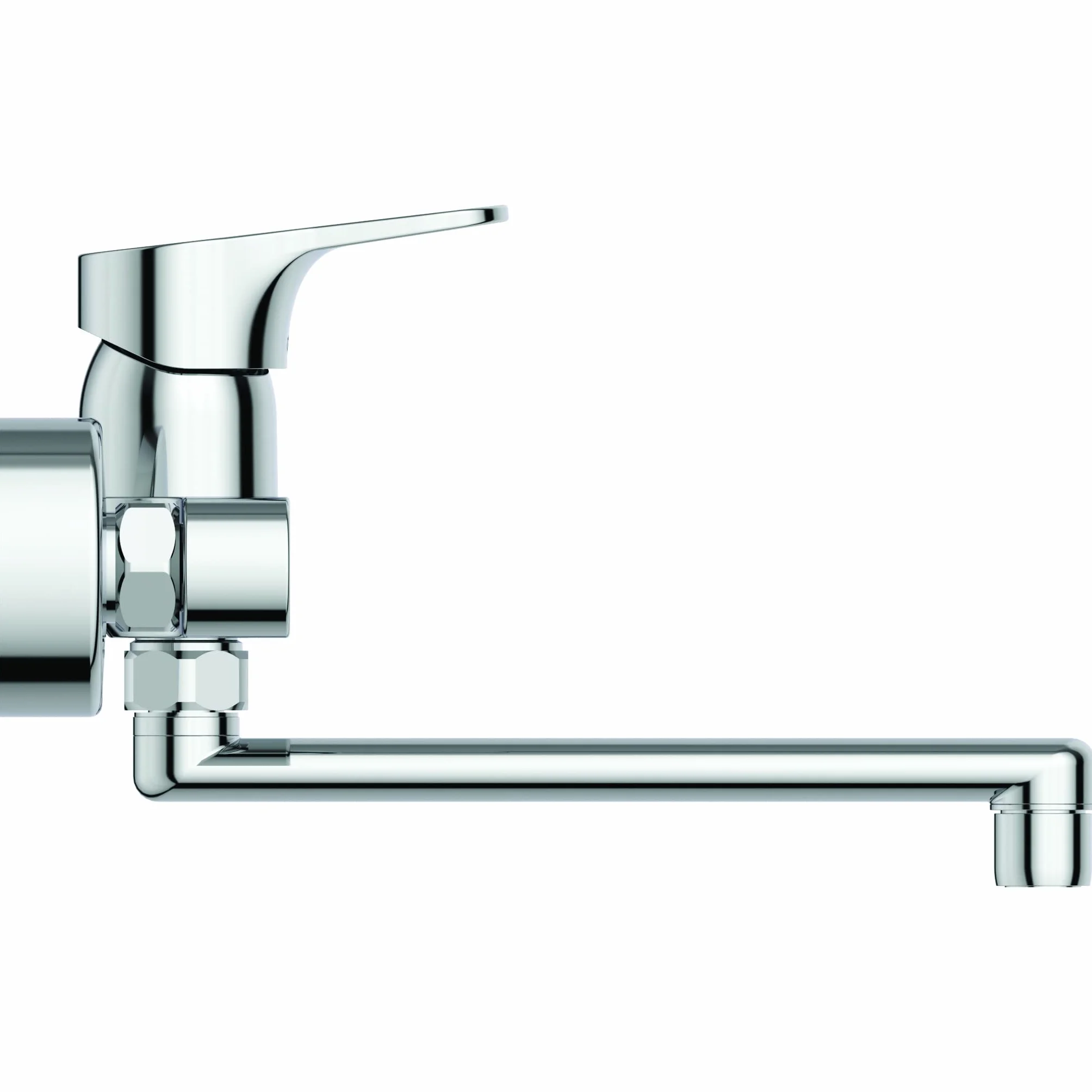 Ideal Standard Cerabase bateria kuchenna jednouchwytowa naścienna, wylewka obrotowa o 360°, chromowana
