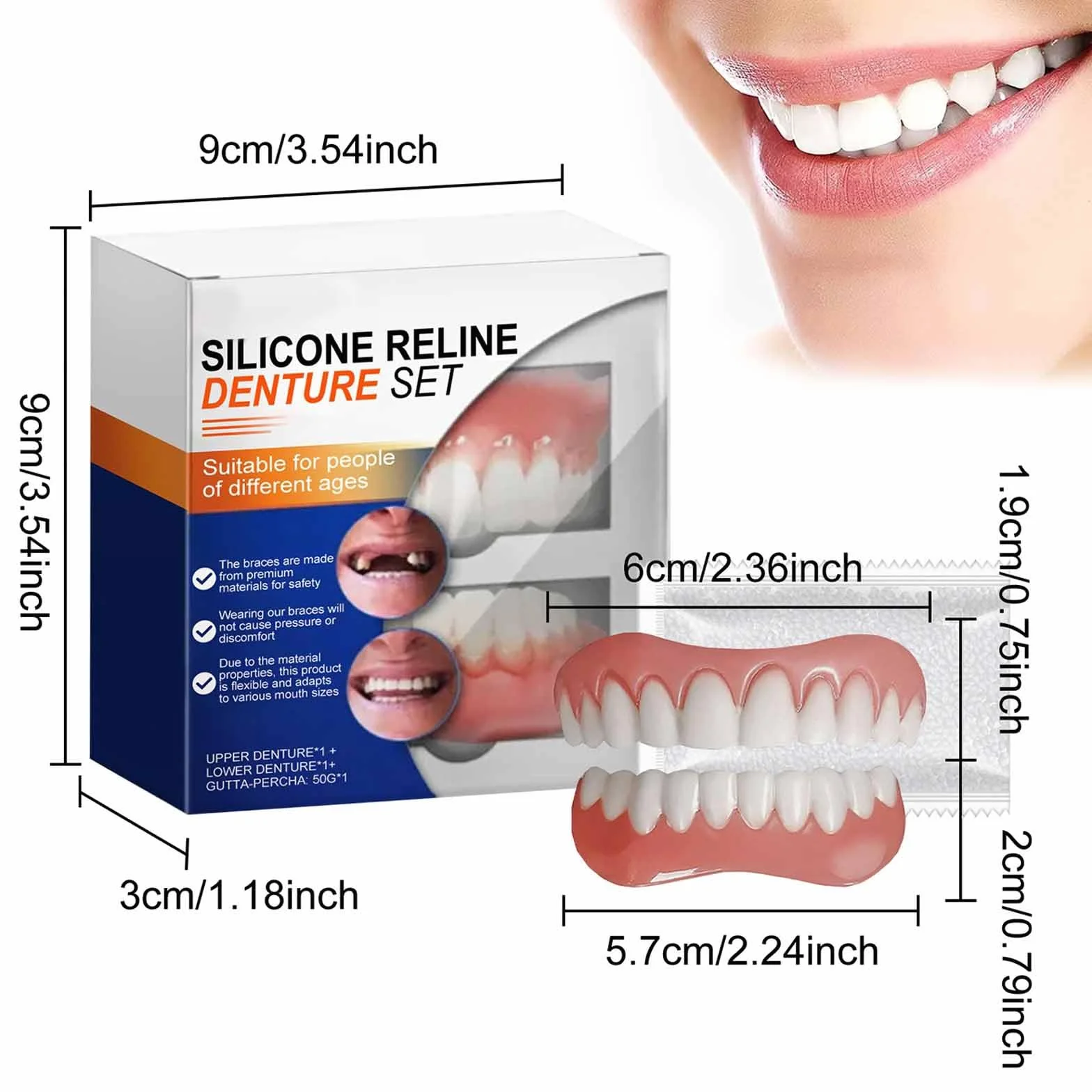 Zestaw Do Wyściełania Protez Luhaka Silicone Reline,Zestaw Do Wyściełania Protez Bikenda Silicone,Zestaw Do Wyściełania Protez Silikonowych,Lekkie Aparaty Ortodontyczne (3)