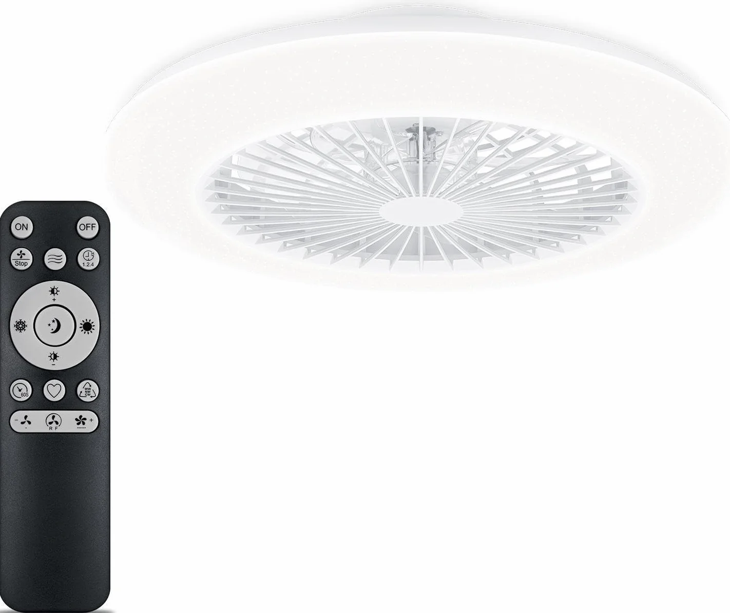 Philips Oprawa Sufitowa z Wentylatorem i Pilotem Amigo Fan Light Flat LED 25 W i 60 W, Biały
