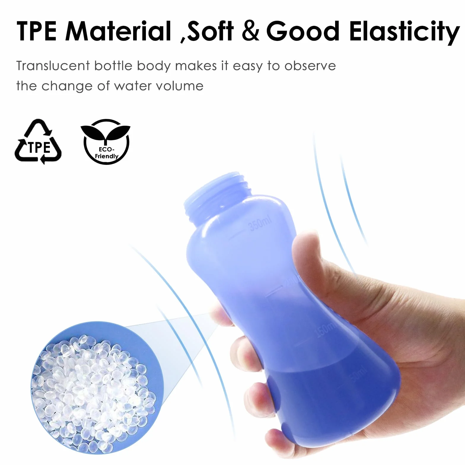 RUFCRIL Mini Peri Bottle, 350 ml, przenośny bidet podróżny z dodatkowym pierścieniem i torbą do przenoszenia, materiał TPE odporny na wysokie temperatury, niezbędne do pielęgnacji krocza, leczenia