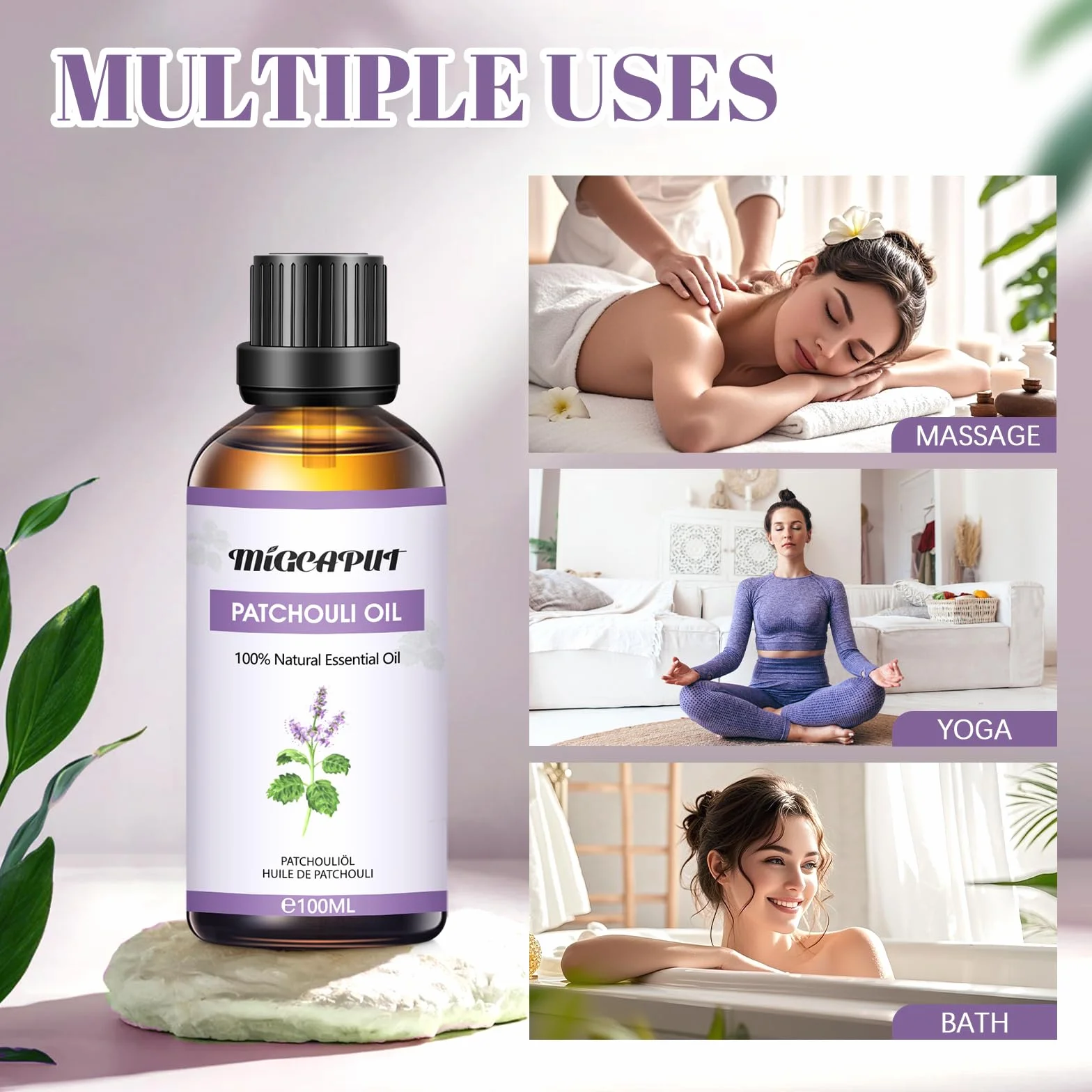Olejek Paczuli 100ml Naturalny Aromaterapeutyczny do Dyfuzora SPA Masażu