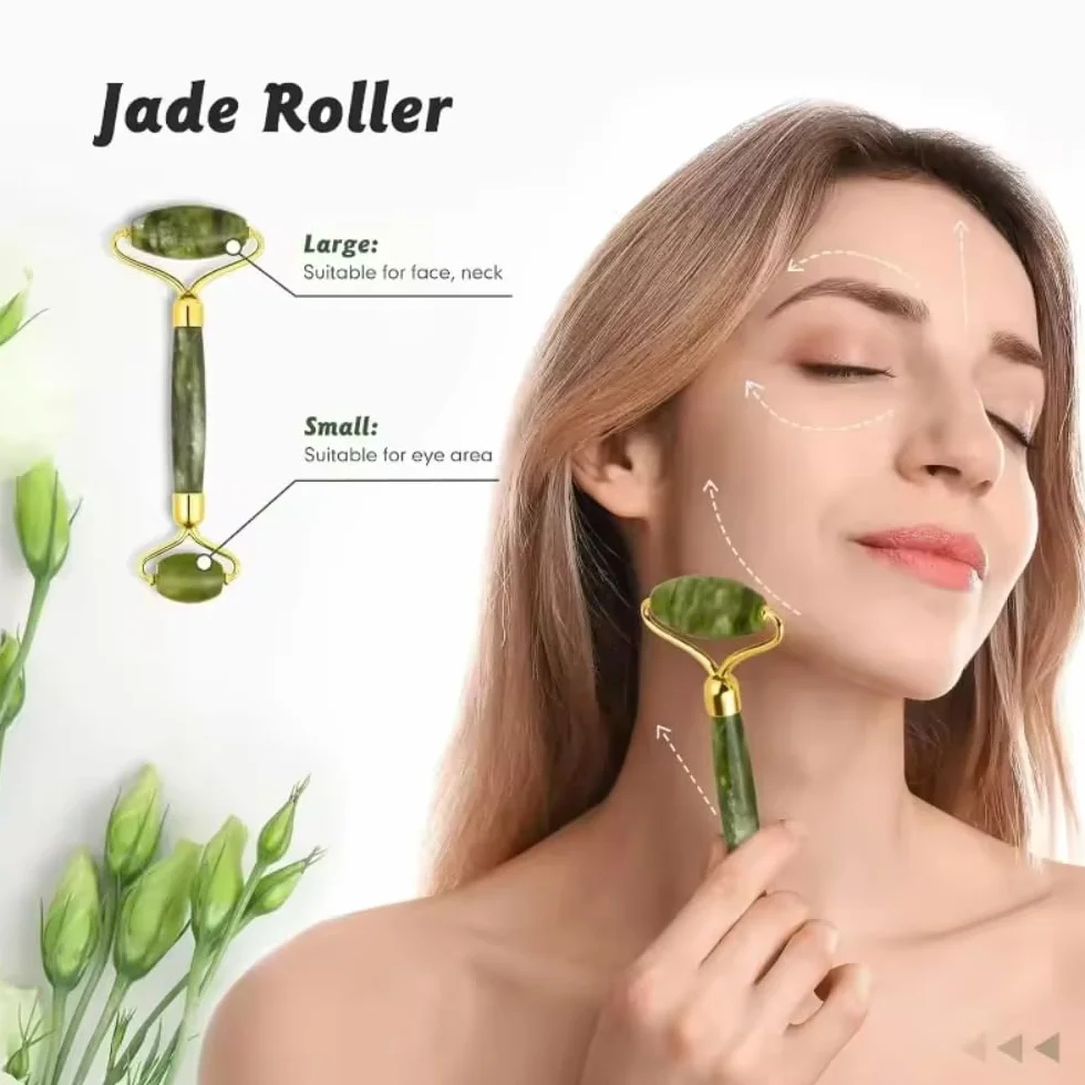 Jadeitowy wałek do masażu Gua Sha do twarzy przeciw starzeniu