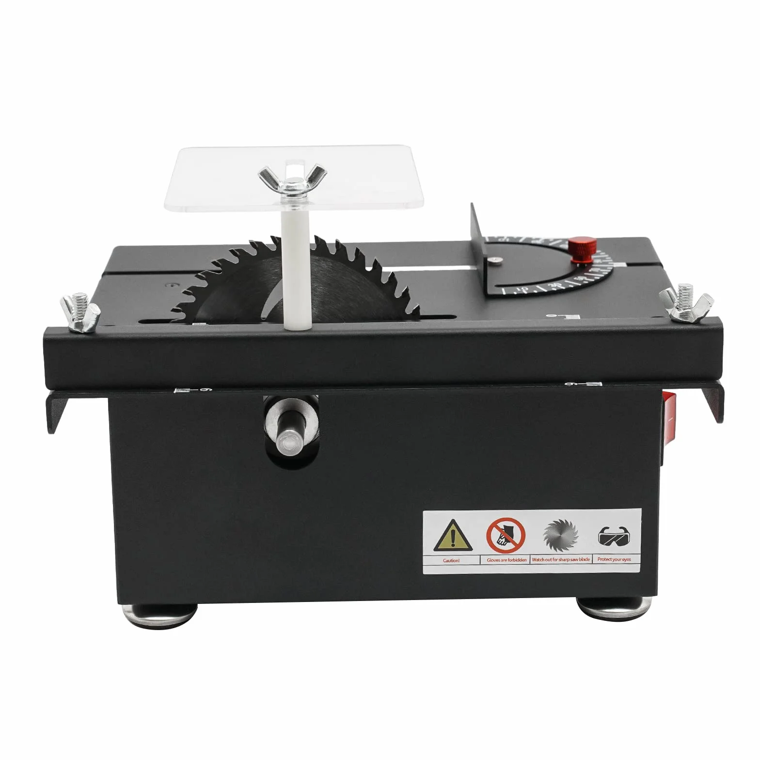 Mini piła stołowa, elektryczna pilarka stołowa, 200 W, przenośna, precyzyjna, stołowa piła tarczowa z 1 ostrzem, 7-biegowy zasilacz sieciowy, do projektów obróbki drewna
