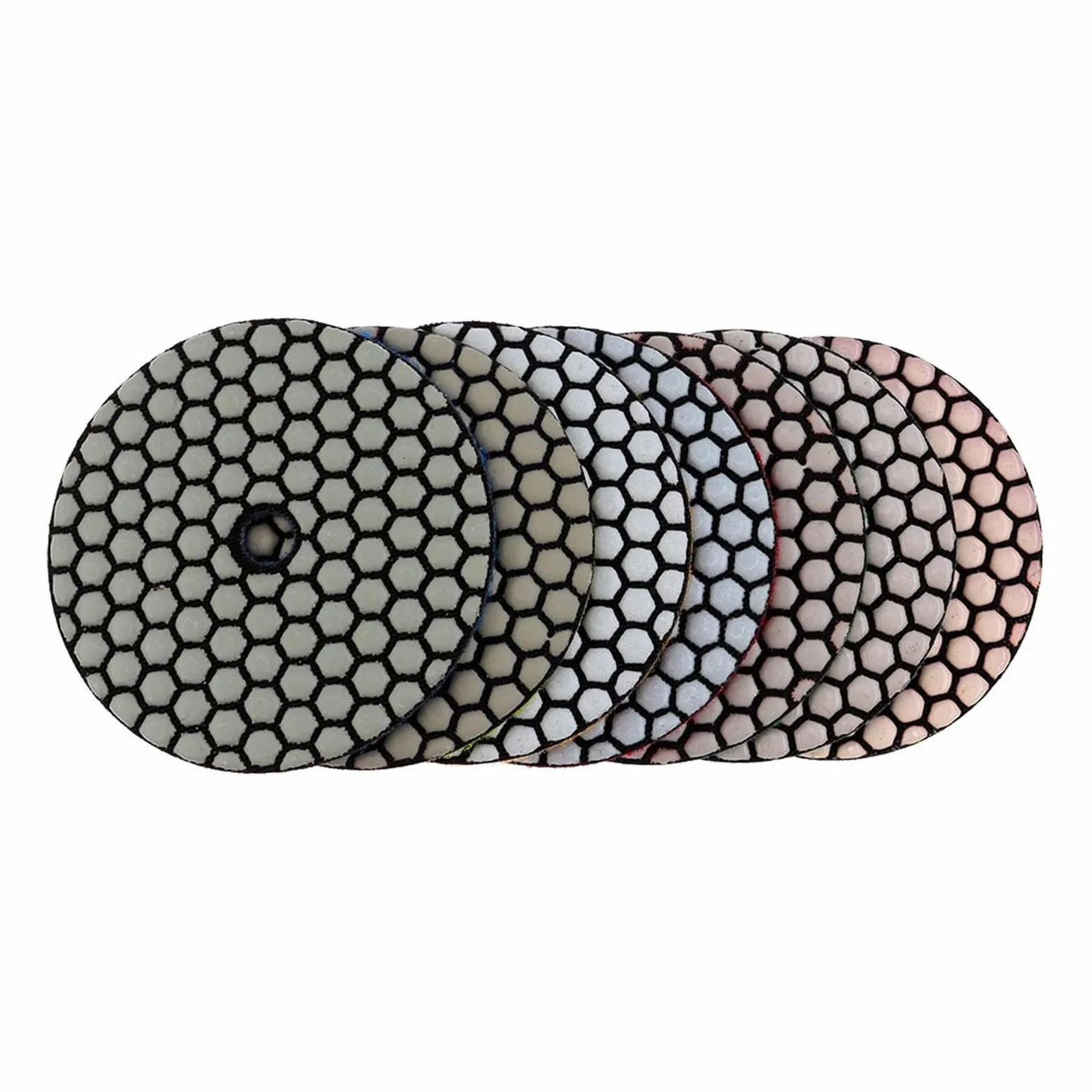 Diamentowe podkładki do polerowania na sucho, Opakowanie 7 4-calowych suchych diamentowych padów polerskich o różnej gradacji do kamienia i betonu(3000-7 PCS-4 INCHES)