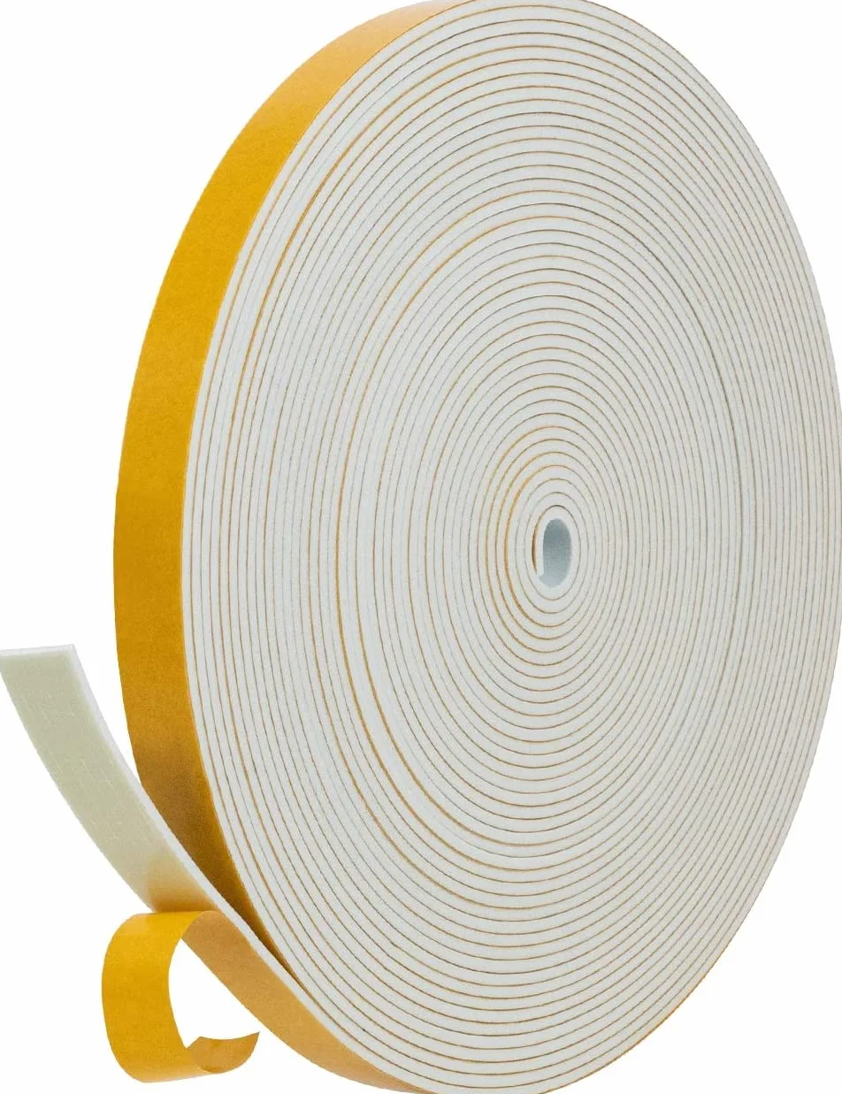 Uszczelka do drzwi, taśma uszczelniająca, samoprzylepna, 12 mm (szer.) x 1,5 mm (śr.) / 10 m (dł.), biała, izolacja akustyczna