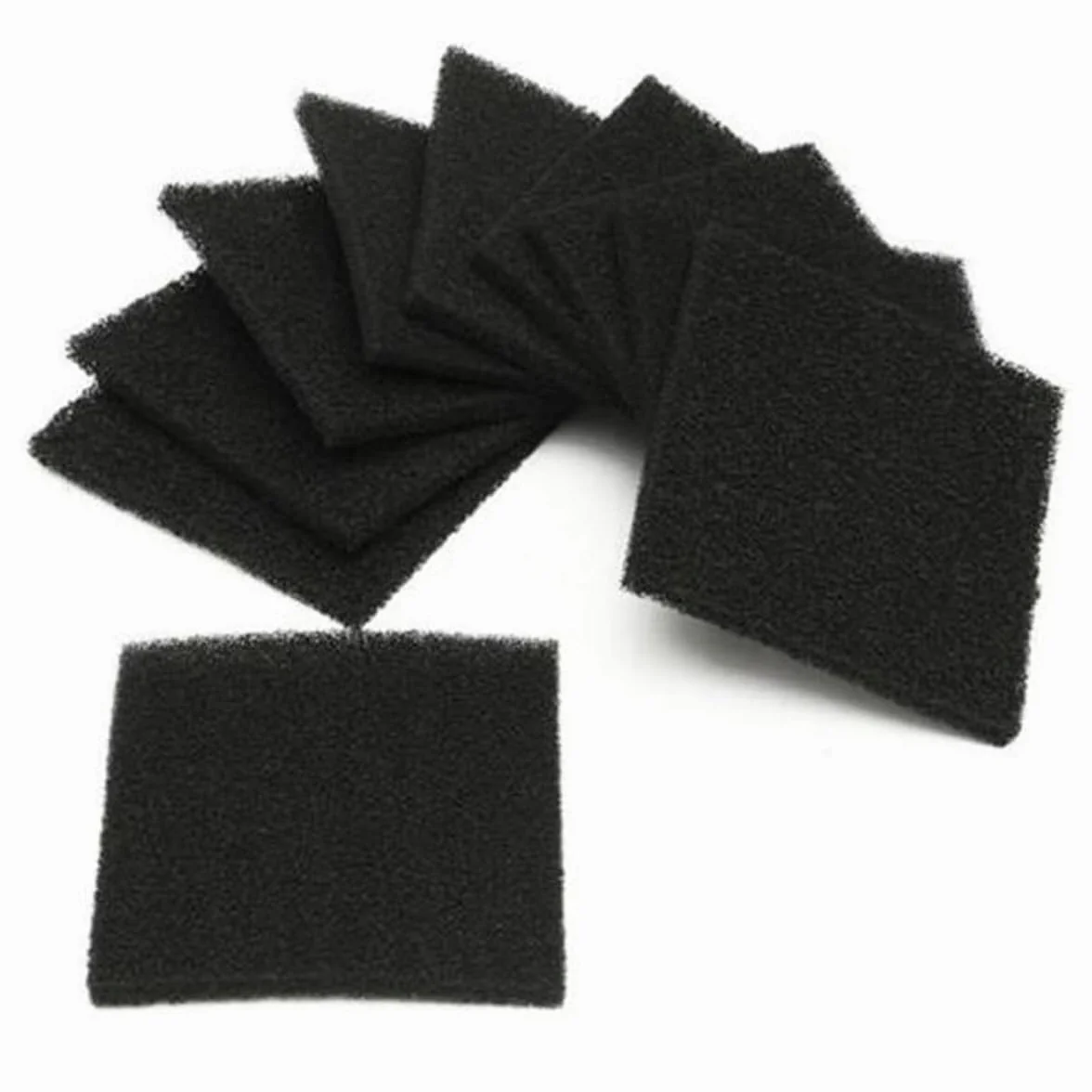 Zestaw filtrów z węglem aktywnym 130 x 130 x 10 mm - 10 sztuk, pianka poliuretanowa, zamiennik do odkurzacza dymu 493-1, FA-400, ZD-153, JH50 | filtr lutowniczy