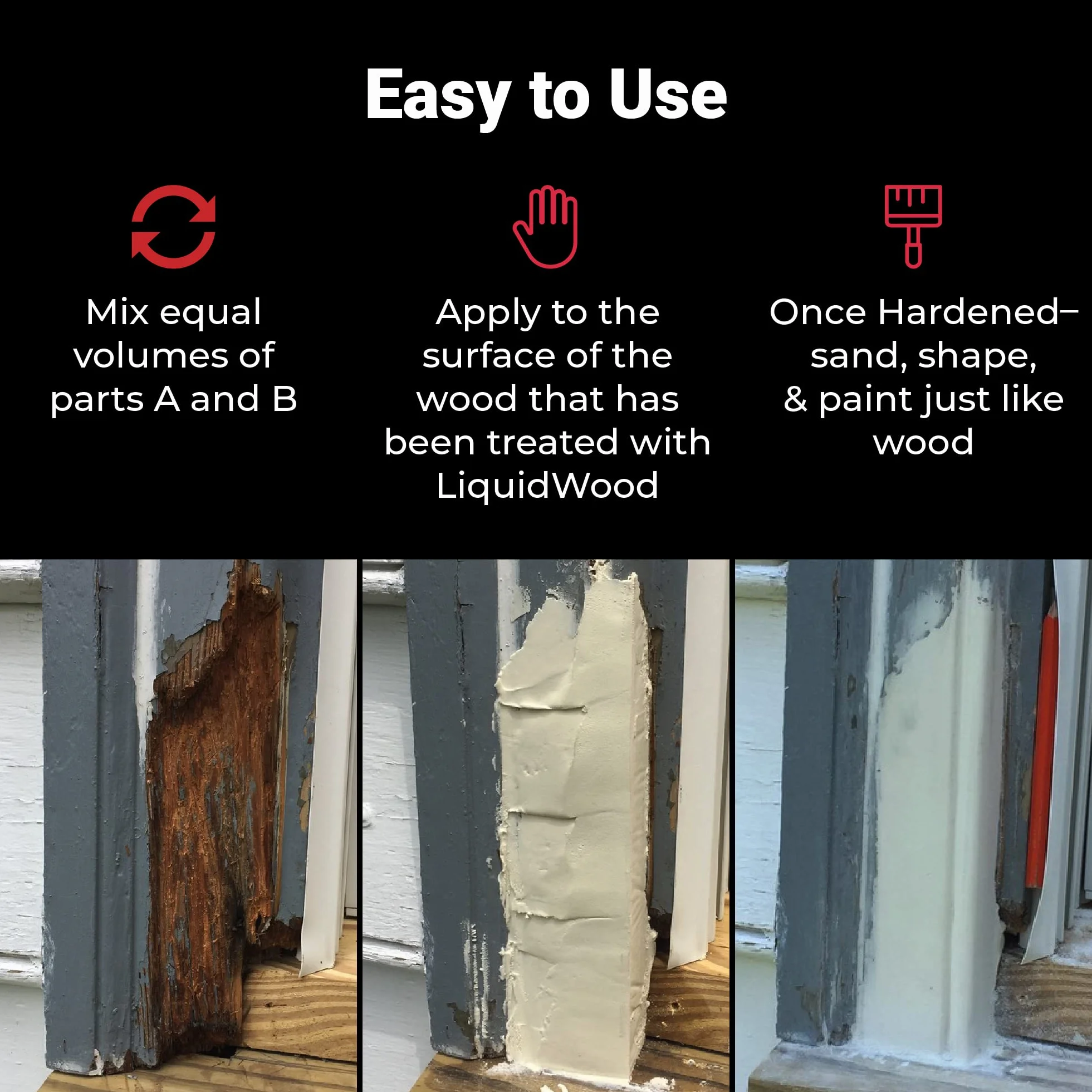 Abatron Epoxy Wood Ersatzkomposit, 2-Quart Kit, Teil A & B