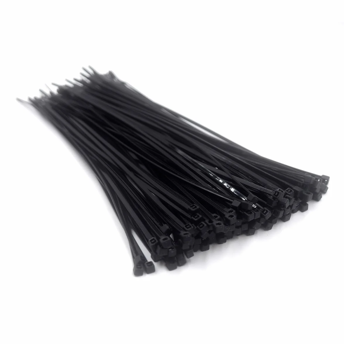 Ewent Czarne opaski kablowe, 200 mm x 2,5 mm, 100 szt. czarnych opasek kablowych, nylonowe, samoblokujące, wielofunkcyjne plastikowe opaski na krawaty lub do użytku wewnątrz i na zewnątrz, do domu,