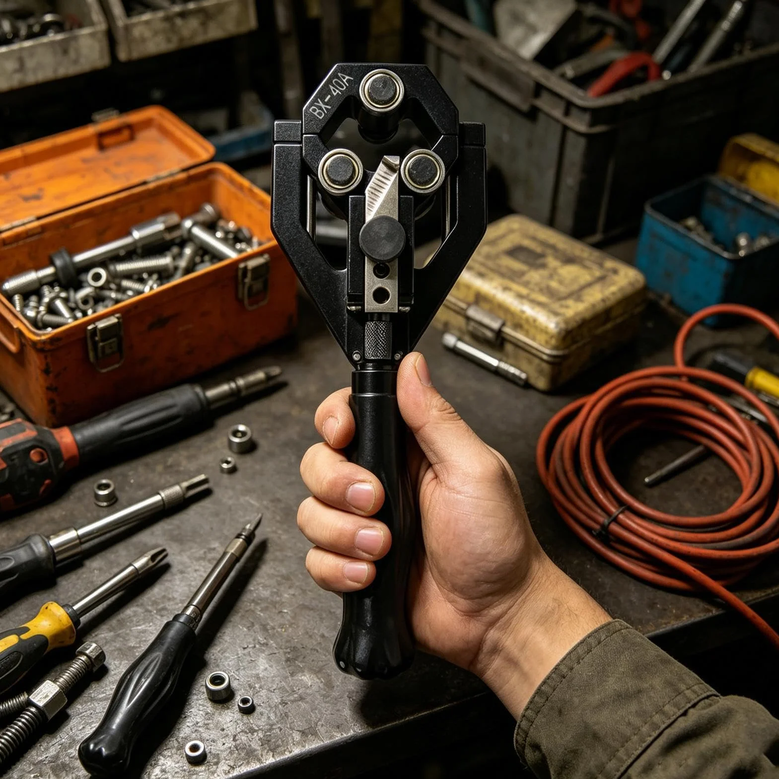 Ściągacz kabli Izolowane Szczypce do Zaciskania i Cięcia Kabli | Ściągacz izolacji elektrycznej 22-40 mm Do Odłączania, Cięcia Terminali, Śrub i Ściągania Izolacji w Motoryzacyjnych