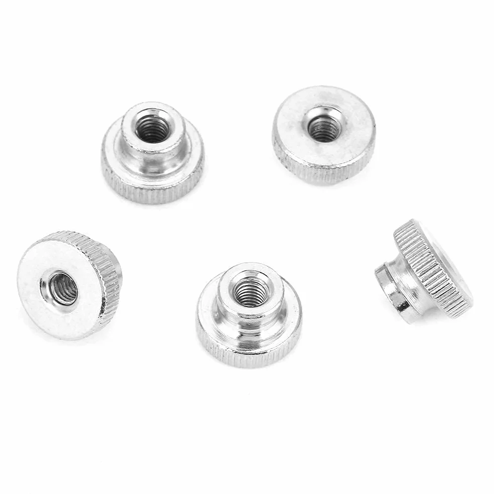 M3 M4 M5 M6 M8 M10 Vernickelter Kohlenstoffstahl Handfest Rändelmuttern Griff mit Muttern(M65pcs)
