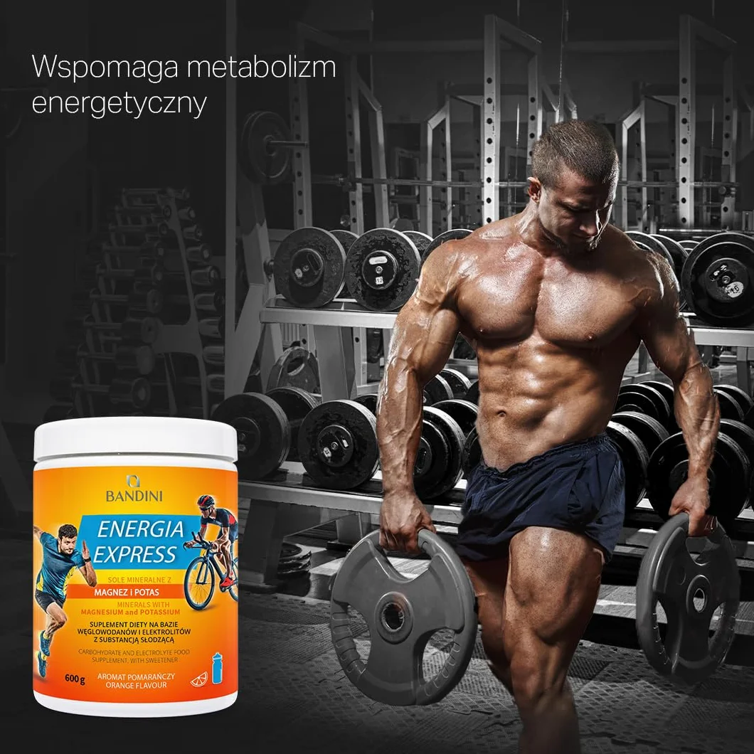 Bandini® Energia Express 600 g - Bandini Pharma suplementy diety - Na bazie węglowodanów i elektrolitów - opakowanie 600 g - Sole mineralne z magnezem i potasem