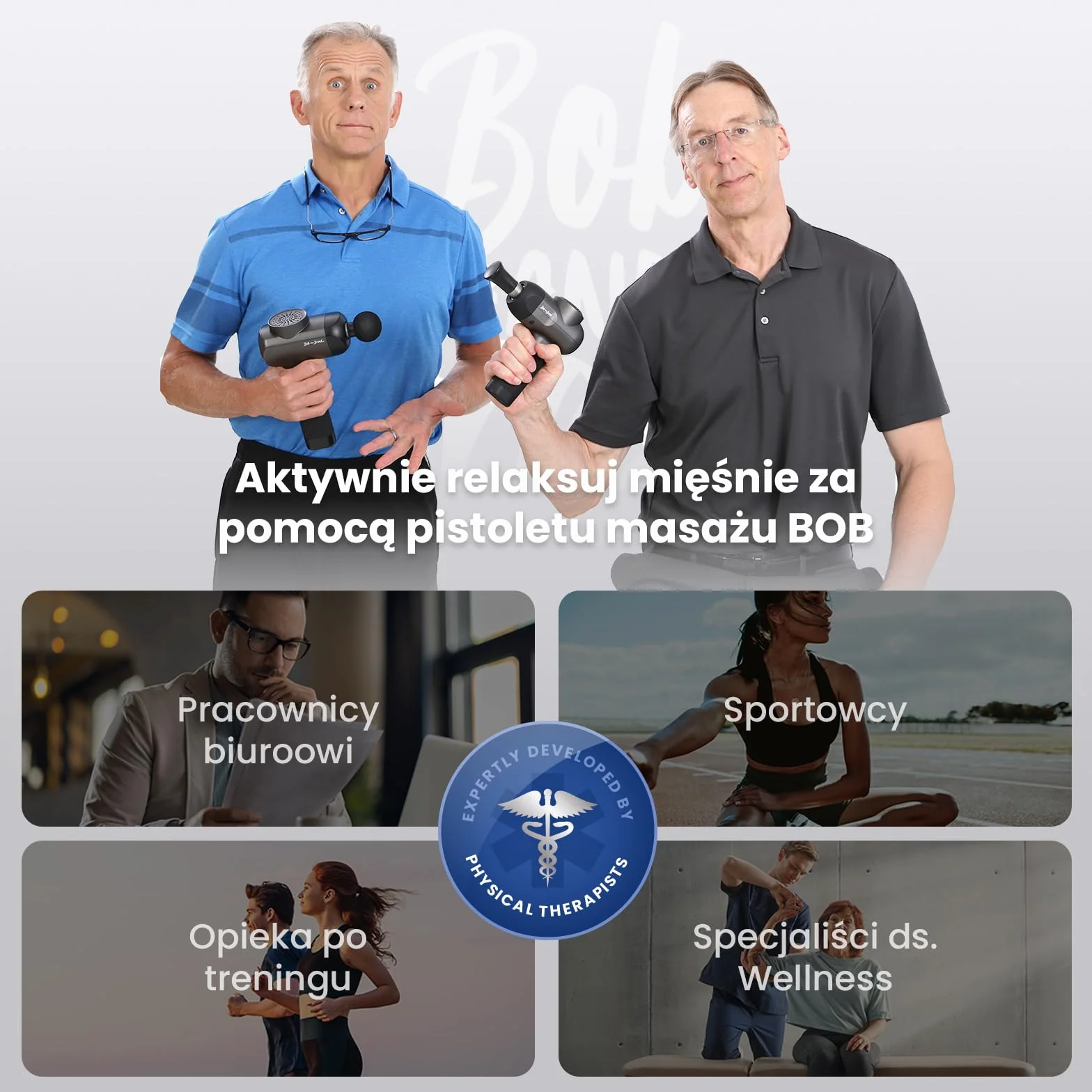 Bob and Brad C2 Pistolet do Masażu, Pistolet do Masażu Tkanki Głębokiej, Masażer Mięśni z 5 Prędkościami i, Do Łagodzenia Bólu i Regeneracji po Treningu w Domu, w Biurze czy na Siłowni, Czarny