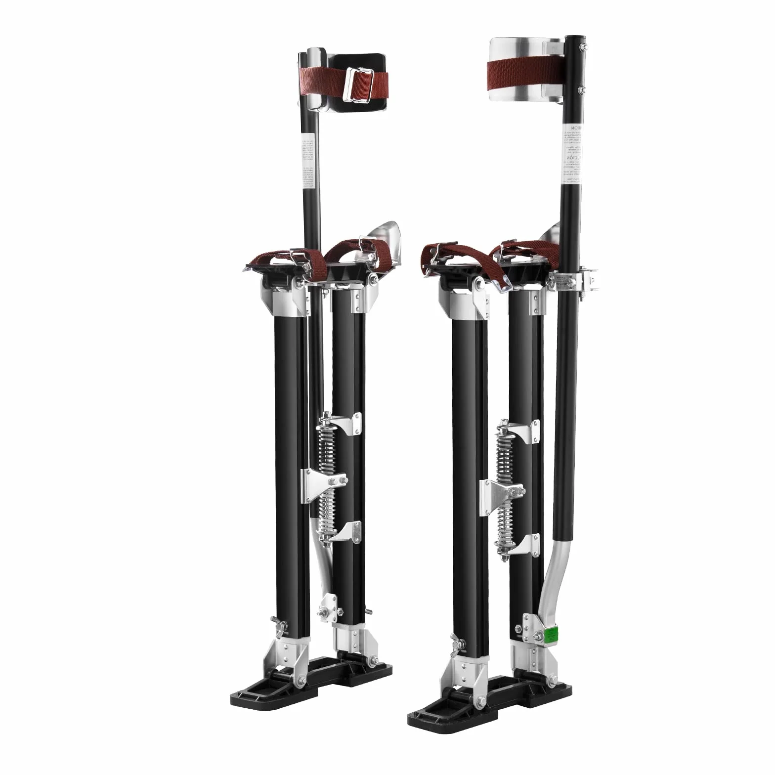 VEVOR Regulowane szczudła do suchej zabudowy 61-101,6 cm Szczudła ze stopu aluminium Obciążenie 103 kg Stopy 27-29 cm Ochronne nakolanniki do malowania Dekoracja domu Sufit Czarny