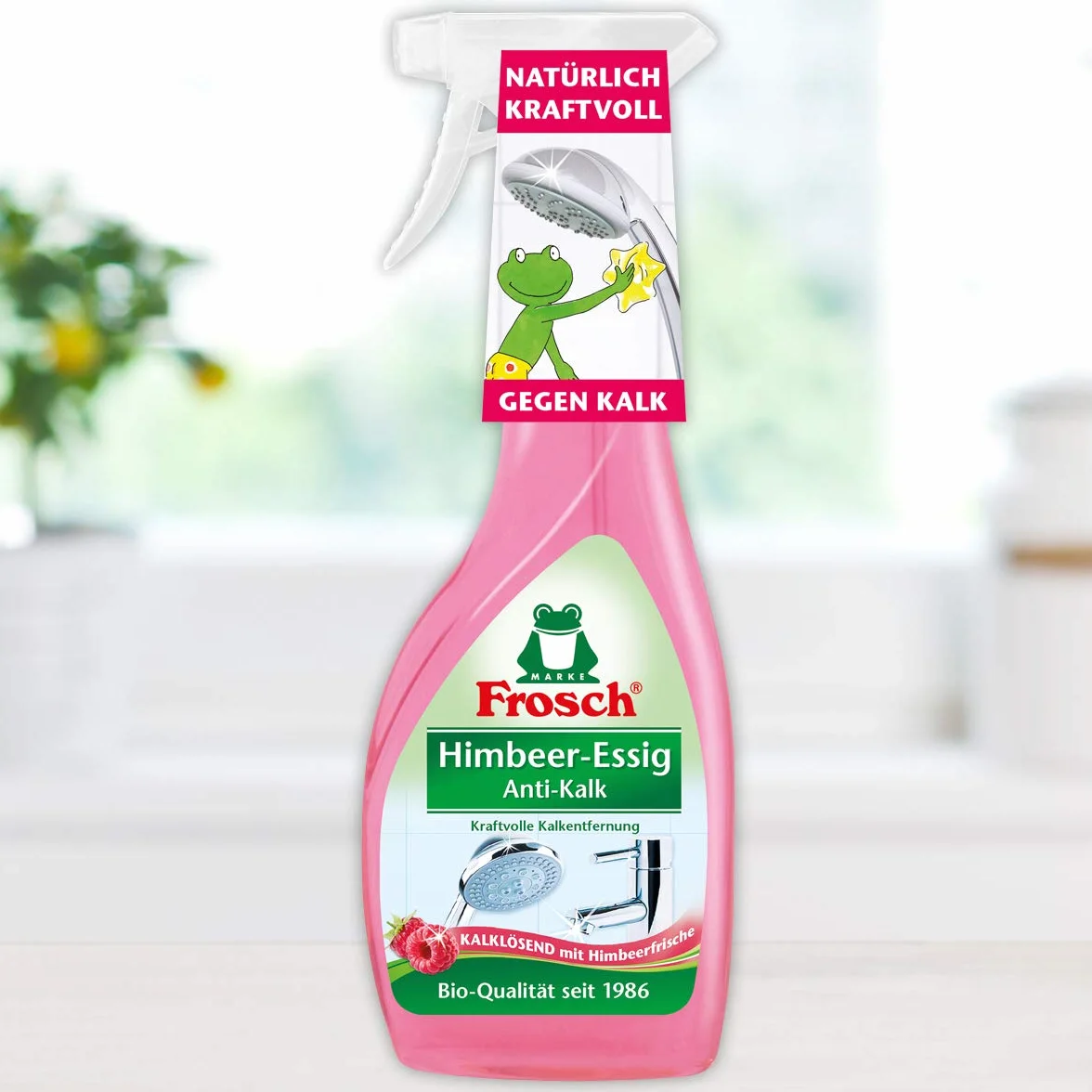 Frosch Mimbeer-ocet środek do czyszczenia zapobiegający osadzaniu się kamienia butelka z rozpylaczem 1 x 500 ml