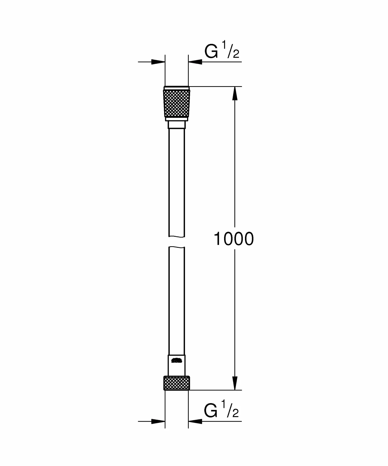 Grohe VitalioFlex Silver shower hose 1000 mm