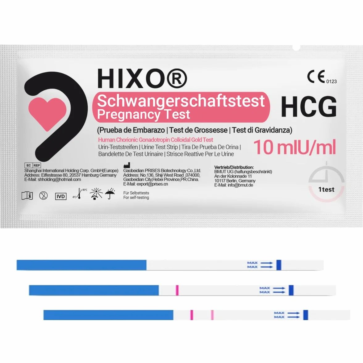 Paski testowe ciążowe 10 mIU/ml czuły test hCG wczesne wykrywanie (50 szt.)