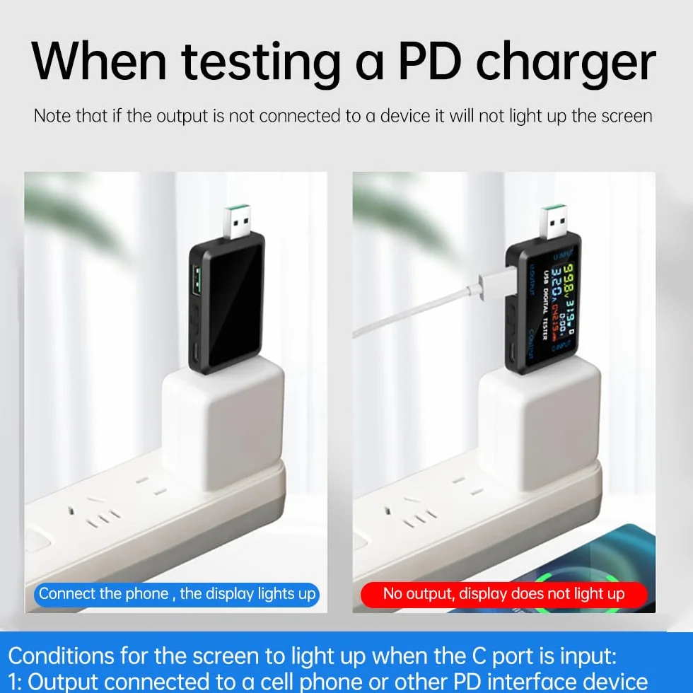 Tester USB, 4,5 – 36 V, USB + typ C, miernik 0-5 A, USB C, miernik napięcia ładowania, prąd ładowania, wydajność, tester ładowarki mobilnej