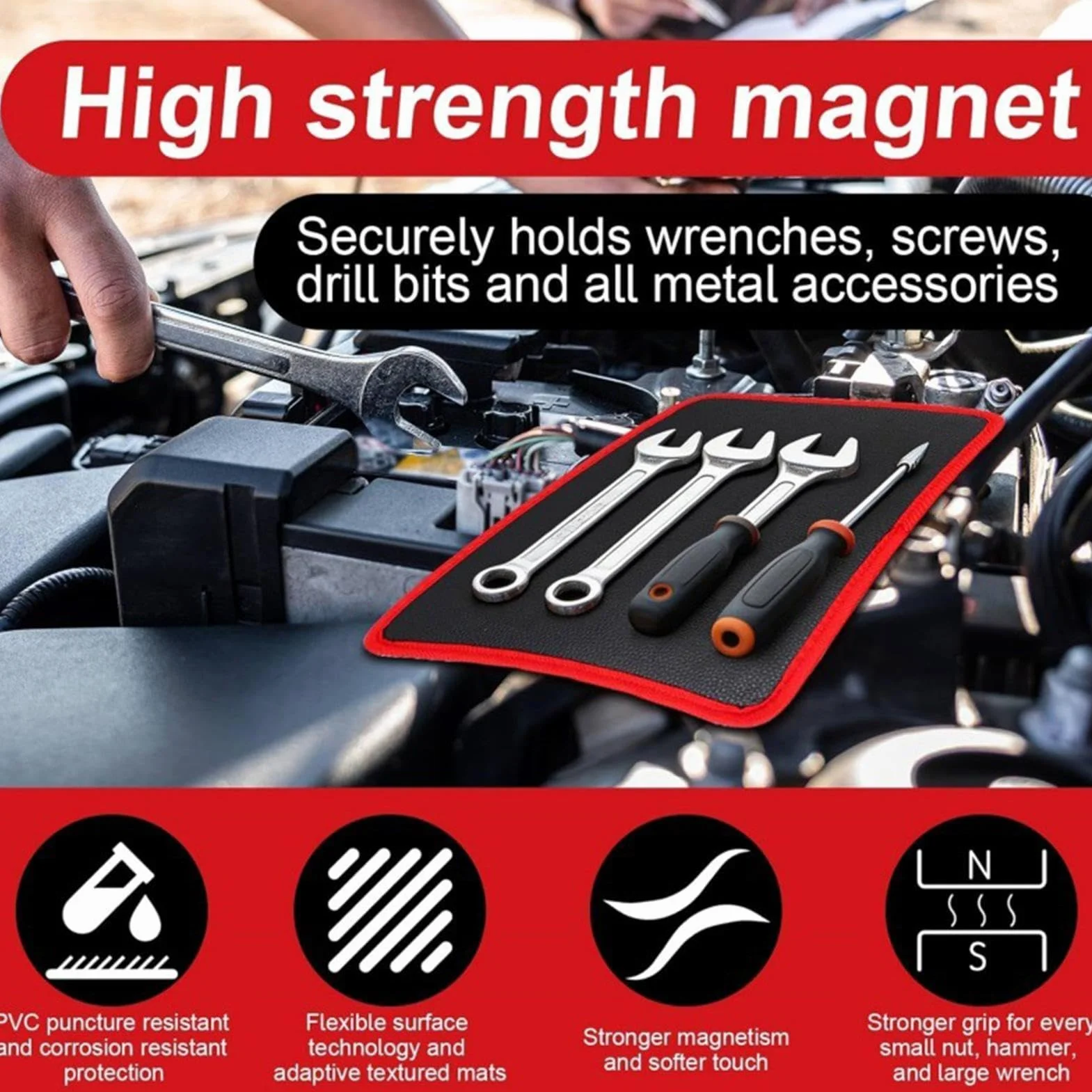 Nakładki magnetyczne na narzędzia podkładka organizer na części magnesów | Magnetyczna mata na części Dla Mechaników, Warsztatu, Garażu, Domu