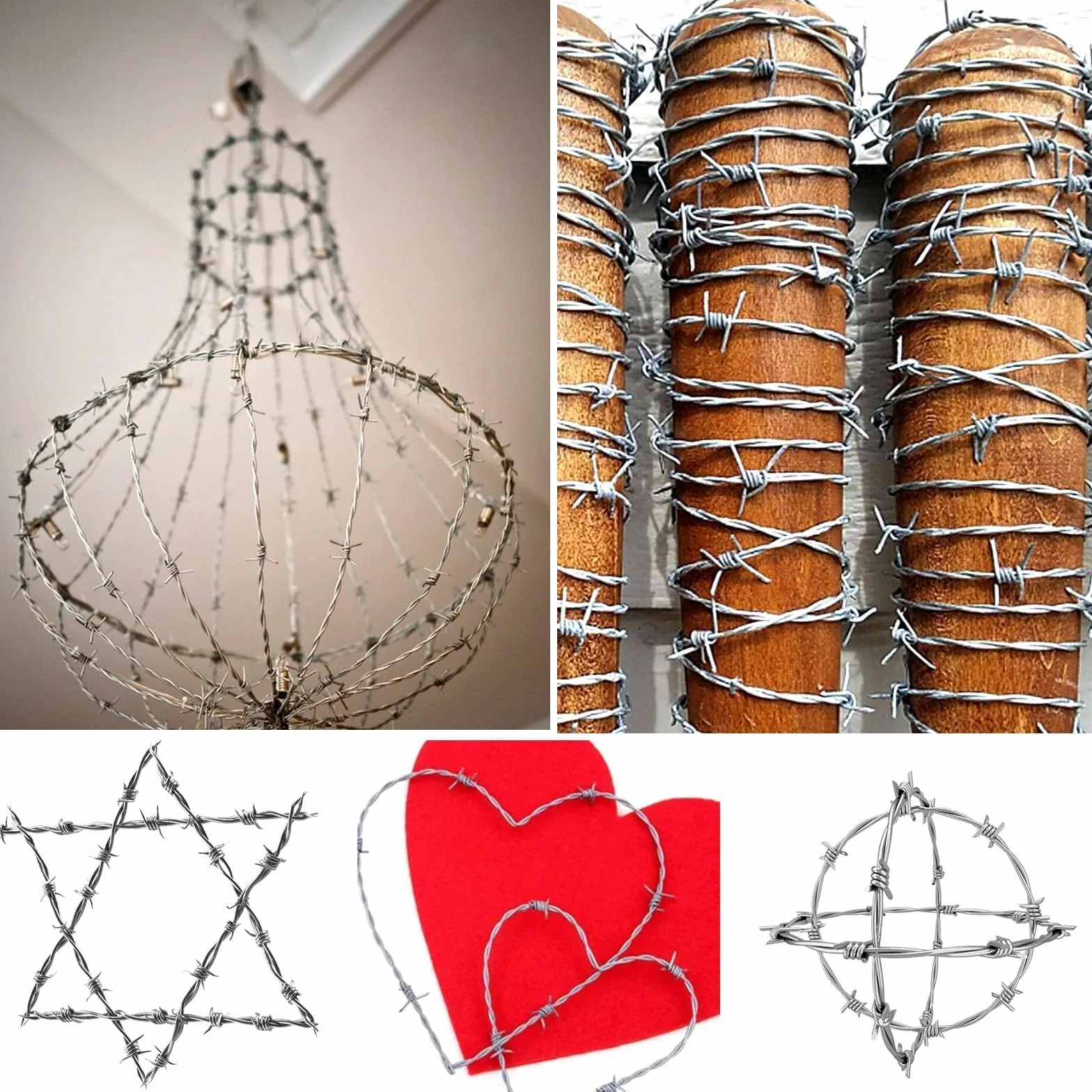 Mbsomnus Drut kolczasty 1,8 mm x 9 m, rolka z drutu kolczastego, ocynkowana ogniowo, z rękawiczkami, kolce, na pastwisko, ogrodzenie, ogrody, balkon, podwórko, ściany, DIY, rękodzieło, kij baseballowy