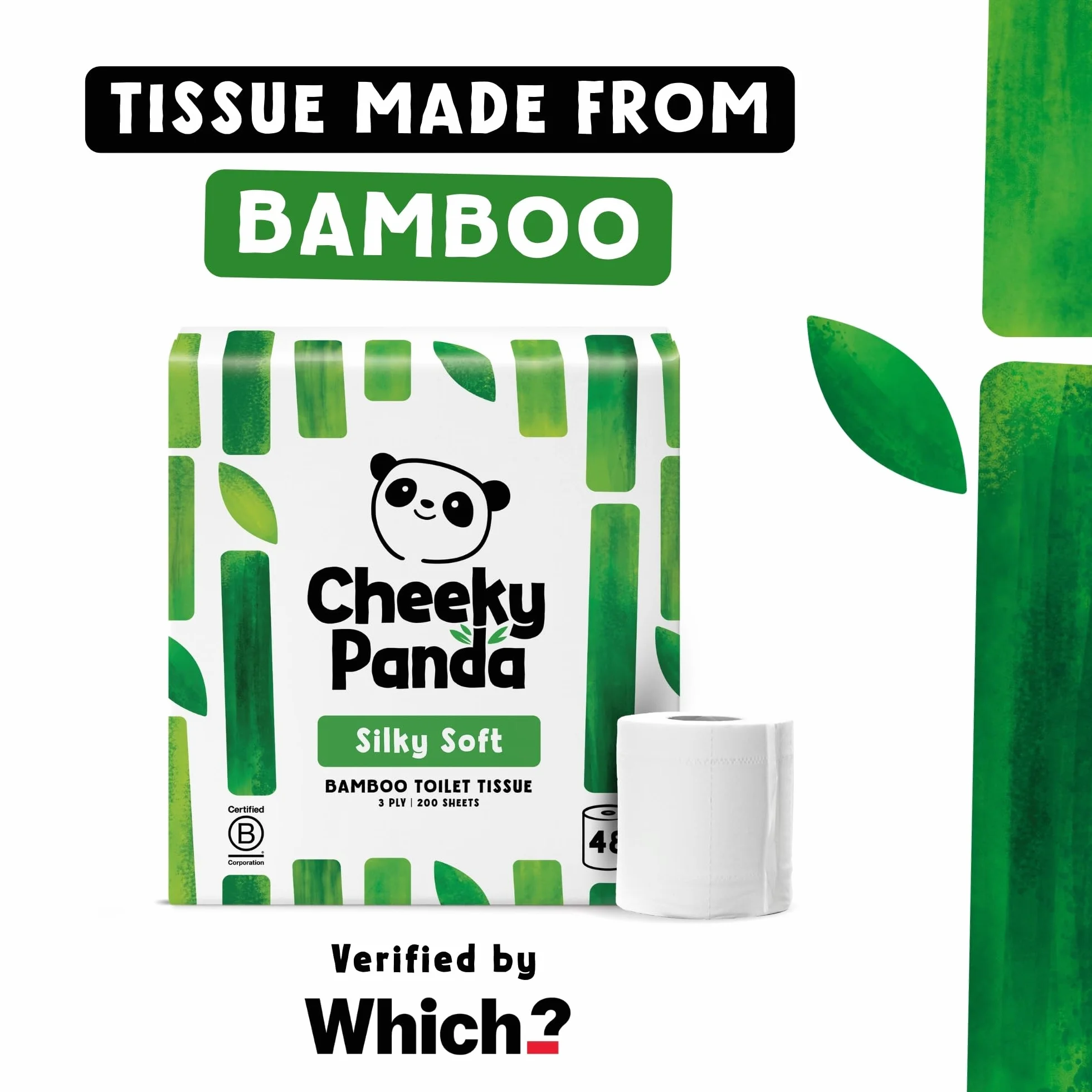 The Cheeky Panda 5060561630202 Papier Toaletowy, 48 Rolek, Biały