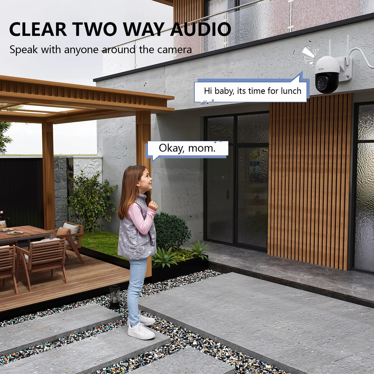 REIGY 5MP Zestaw do monitoringu wifi na zewnątrz z kolorowym noktowizorem i dyskiem twardym 1 TB, system bezpieczeństwa z 16CH NVR + 4x 1920P PT kamera wideo, dwukierunkowa kamera monitorująca dźwięk