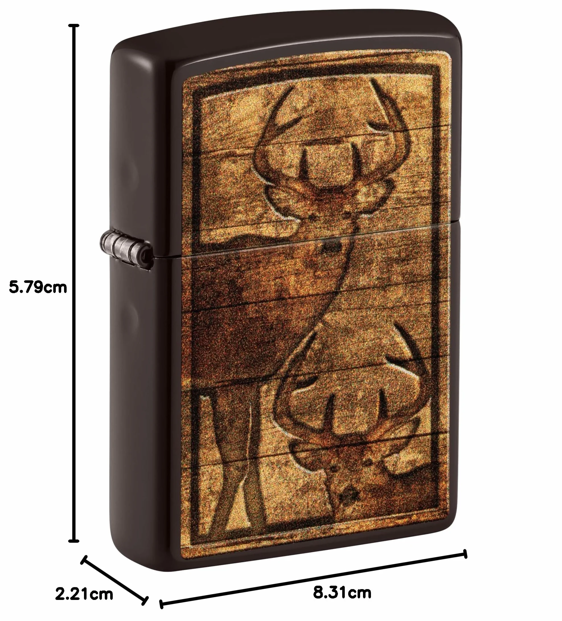 Zippo Outdoor Wooden Nature Zapalniczka Sztormowa, Kolorowy Nadruk, do Napełniania, Wielokrotnego Użytku, Wiatroodporna Konstrukcja, Pudełko na Prezent, Wykonano w USA, Kolor Brązowy