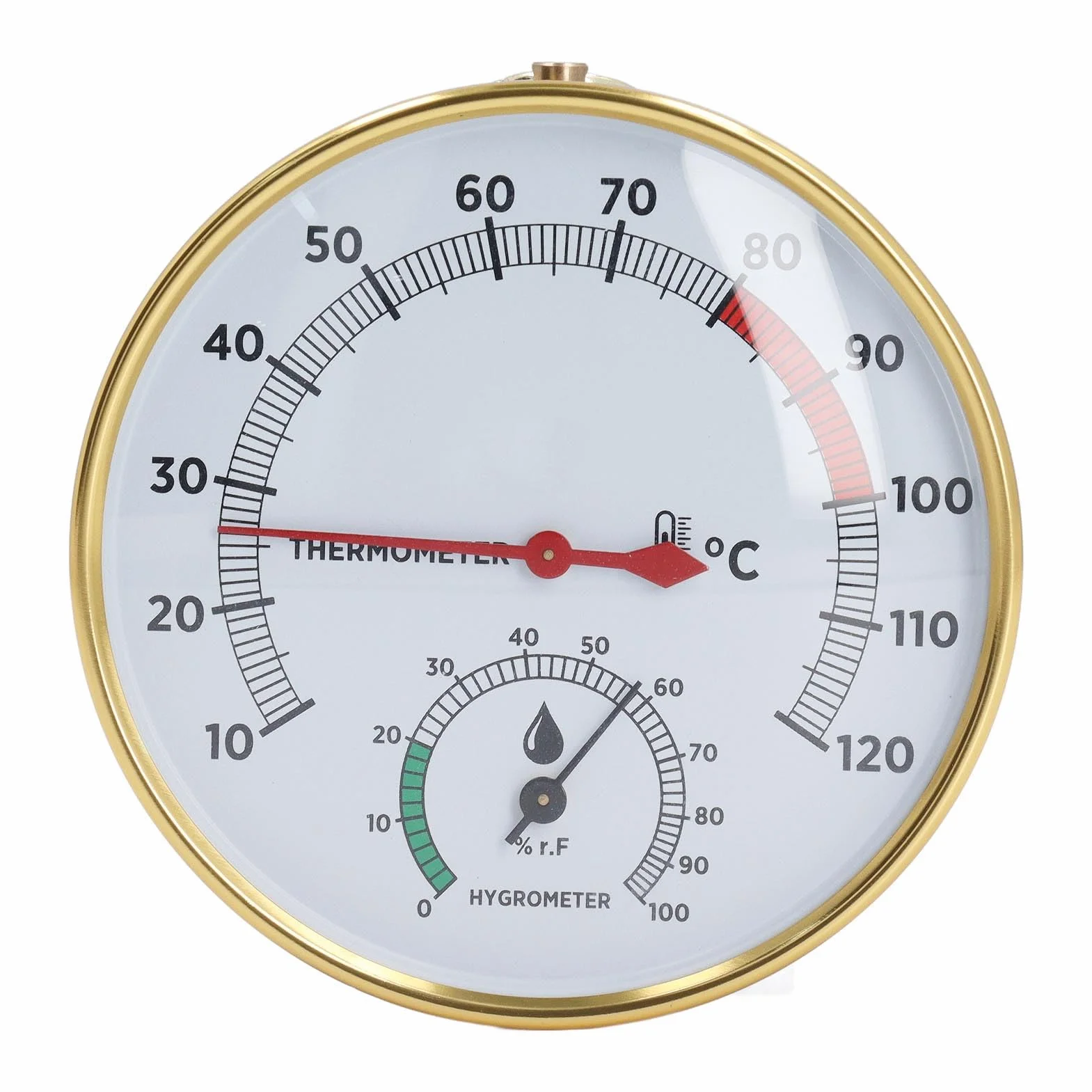 2 w 1 Sauna Higrothermograph, Wskaźnik Temperatury i Higrometr, Przezroczysty Szklany Wyświetlacz, Aluminiowy, Montowany na Ścianie, do Spa