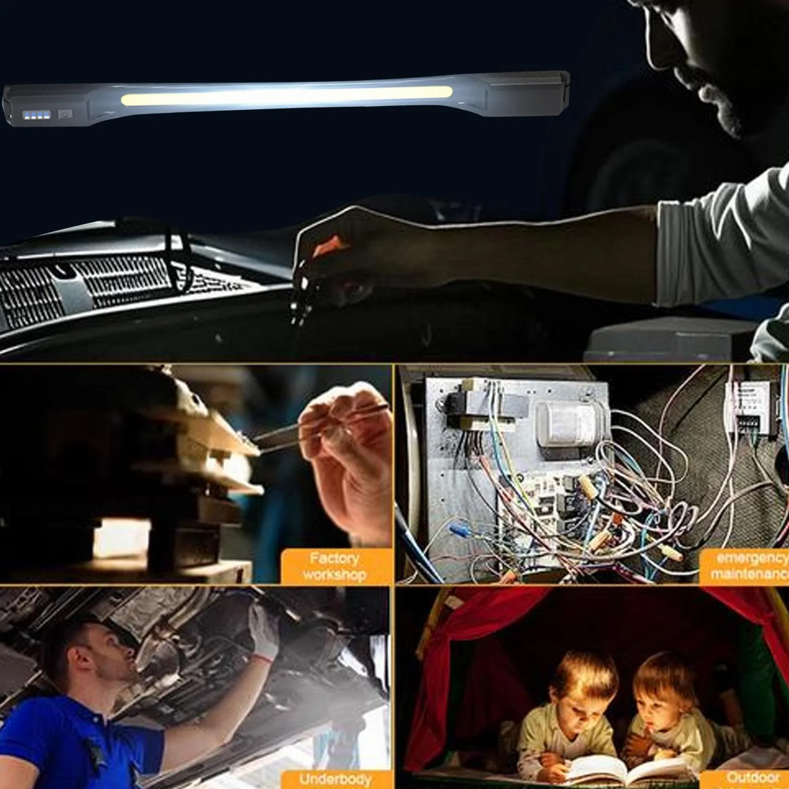 Magnetyczna Lampa Robocza Magnetyczne Oświetlenie LED | Lampa Pod Maskę Do Naprawy Dla mechanika wykonawcy elektryka hydraulika warsztatu garażu budowy inspekcji na zewnątrz