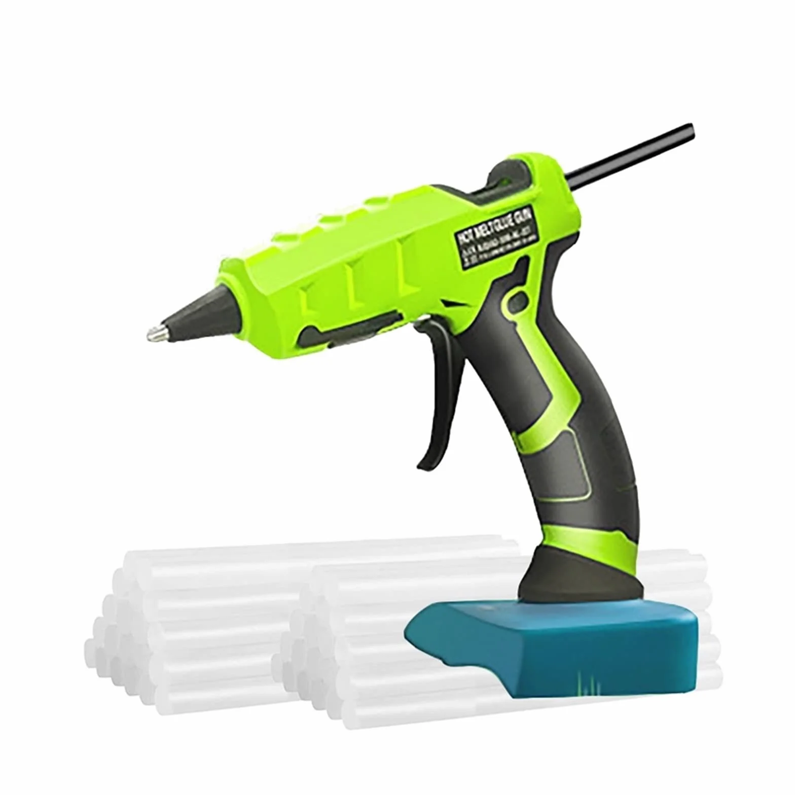 Pistolet Do Kleju Na GorąCo Elektryczny Pistolet Do Klejenia Na Gorąco Bezprzewodowy Do Baterii Dysza Przeciw Oparzeniom DIY Spawanie Hot Wiatrówka 7mm Kleje W Sztyfcie(With 60 Glue Sticks)