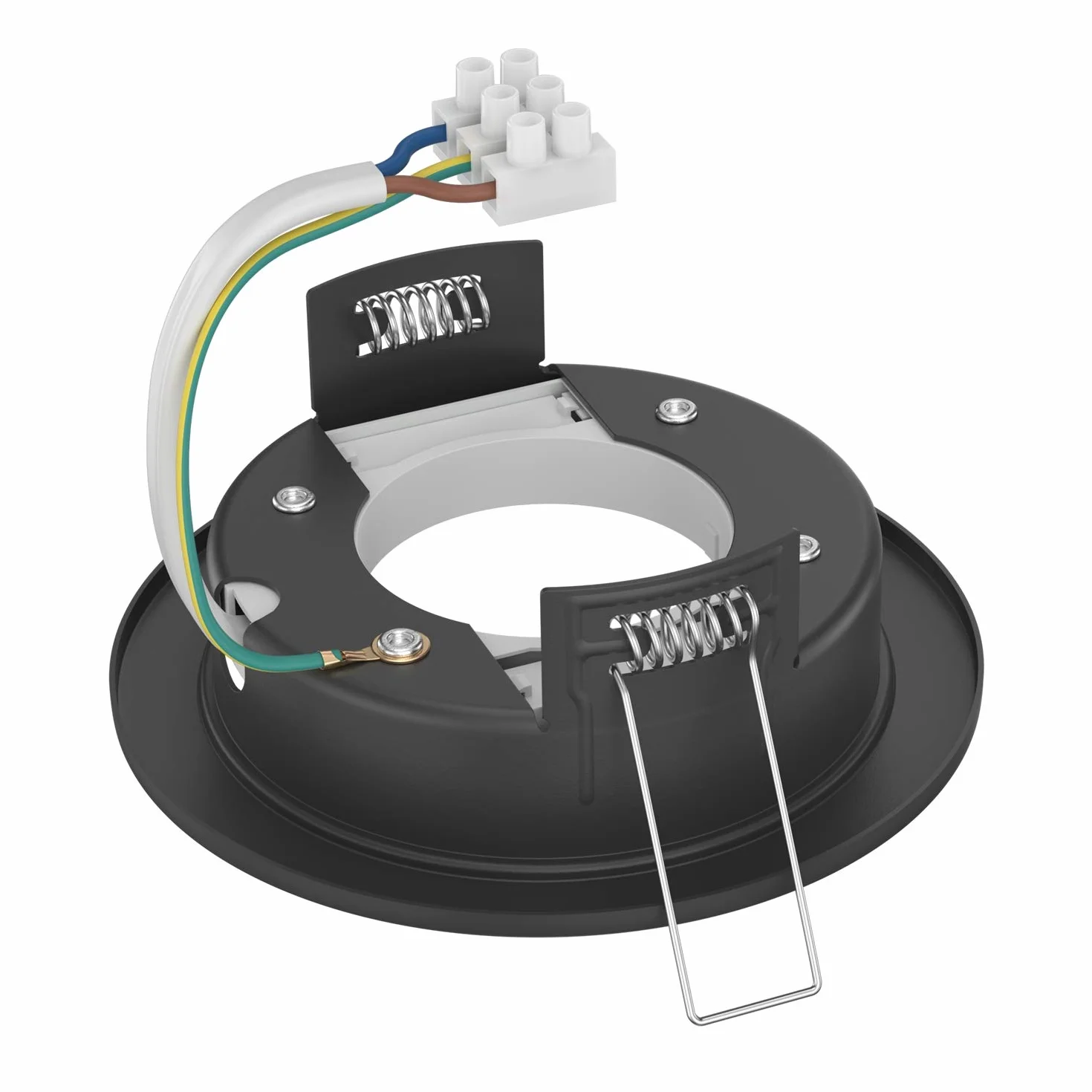 ledscom.de 10 szt. wpuszczana lampa sufitowa ZOBE, czarny mat, okrągła, 107mm Ø, 1x GX53 max. 25W