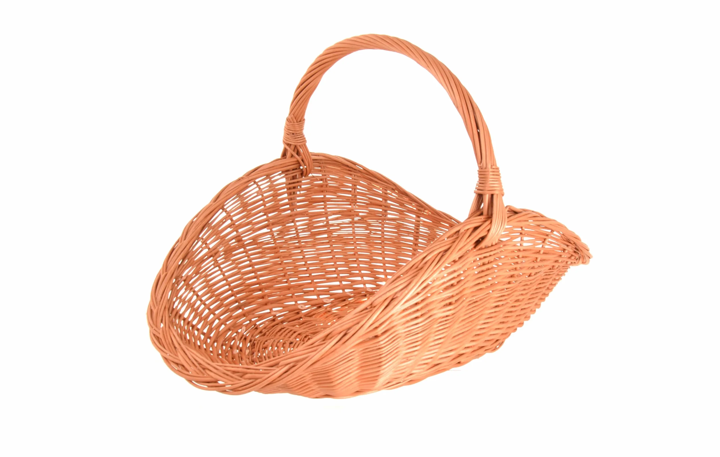 kosz na drewno kominkowe z wikliny 70 x 44 cm – ręcznie robione kosze drewniane i dekoracyjne z uchwytem – kosz na drewno kominkowe naturalny, kosz na opał – uniwersalny do drewna kominkowego